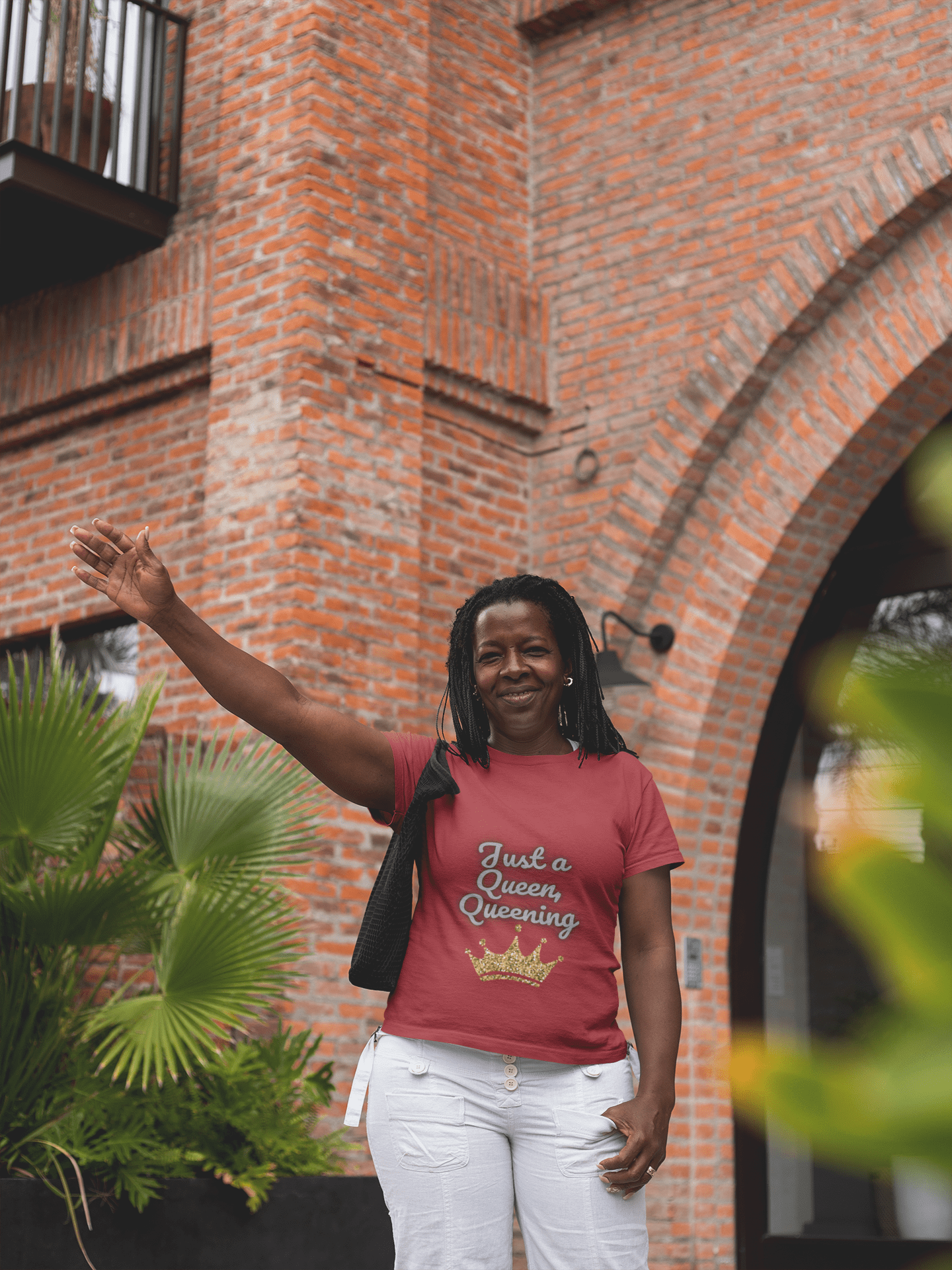 Just a Queen, Queening 100% cotton Tee - Fun, Stylish T-Shirt for Royalty Lovers, Birthday Gift, Casual Style, Comfortable Fit - AUNTIE VIKKI