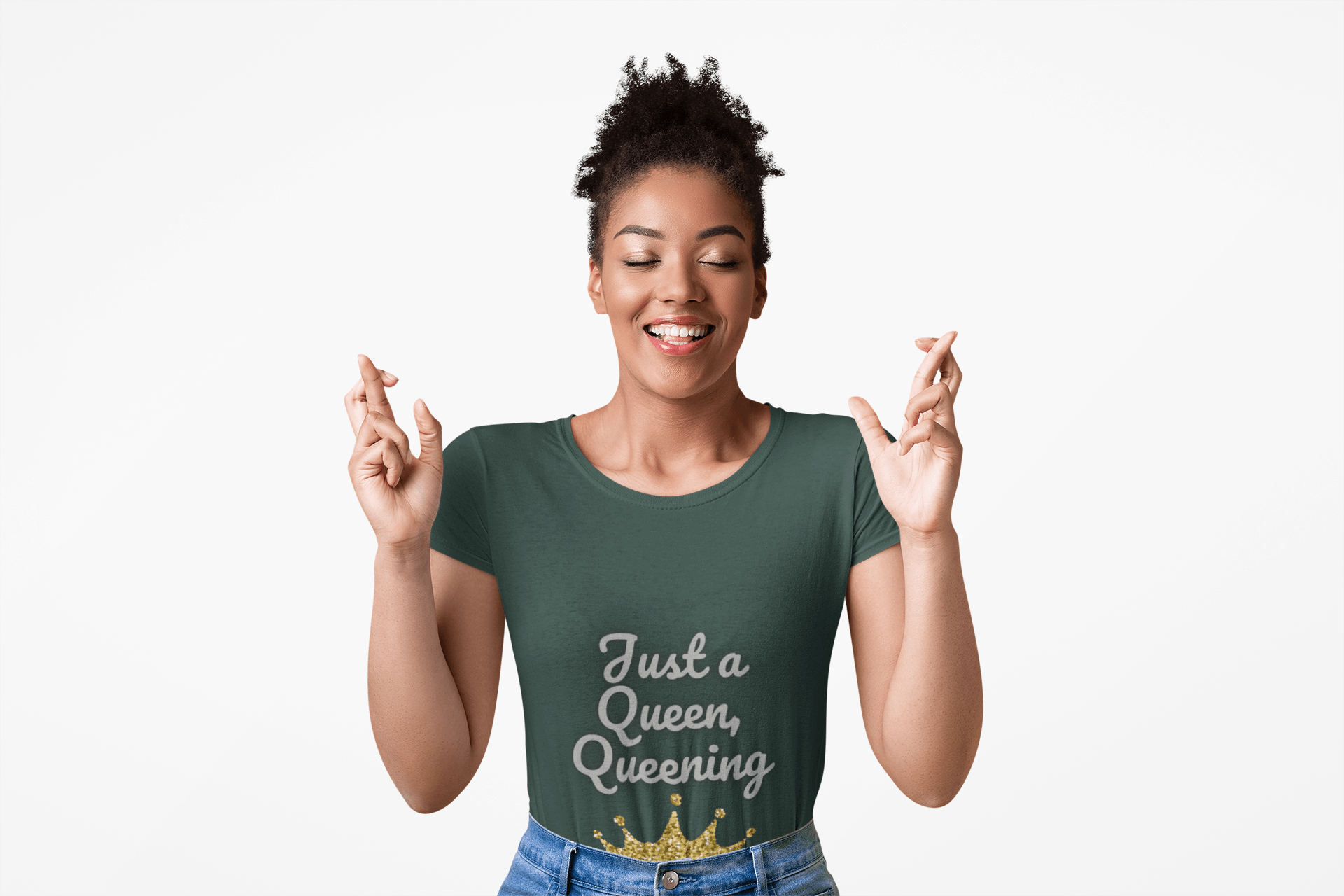 Just a Queen, Queening 100% cotton Tee - Fun, Stylish T-Shirt for Royalty Lovers, Birthday Gift, Casual Style, Comfortable Fit - AUNTIE VIKKI