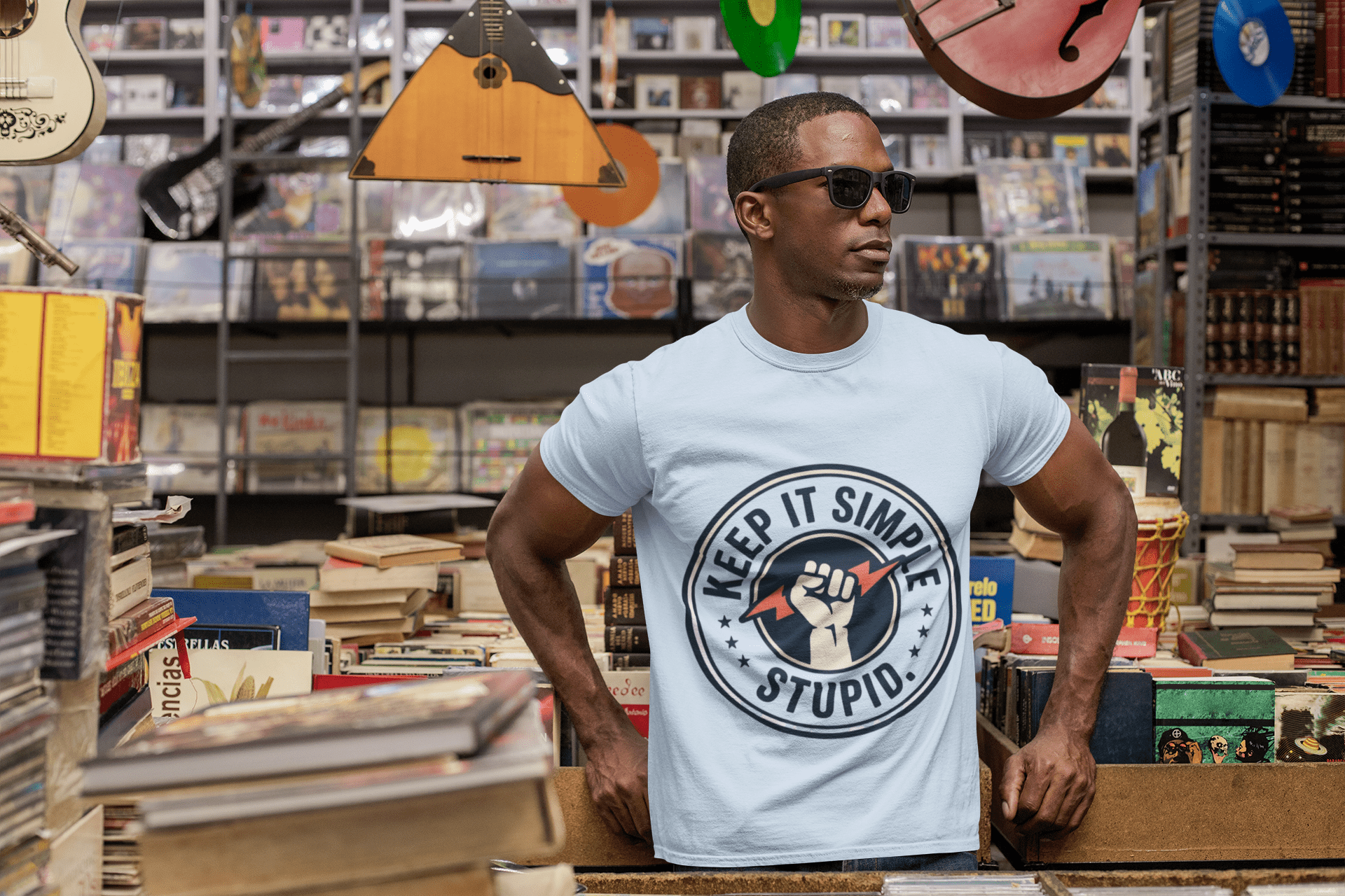 Keep It Simple Stupid T-Shirt — Retro Fist Design, Minimalist Motivational Tee - AUNTIE VIKKI