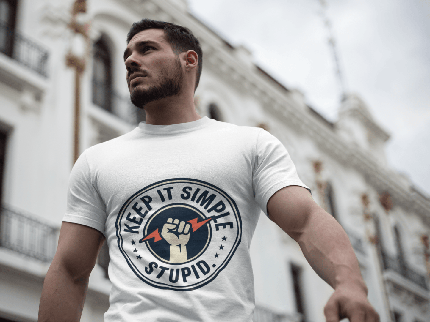 Keep It Simple Stupid T-Shirt — Retro Fist Design, Minimalist Motivational Tee - AUNTIE VIKKI