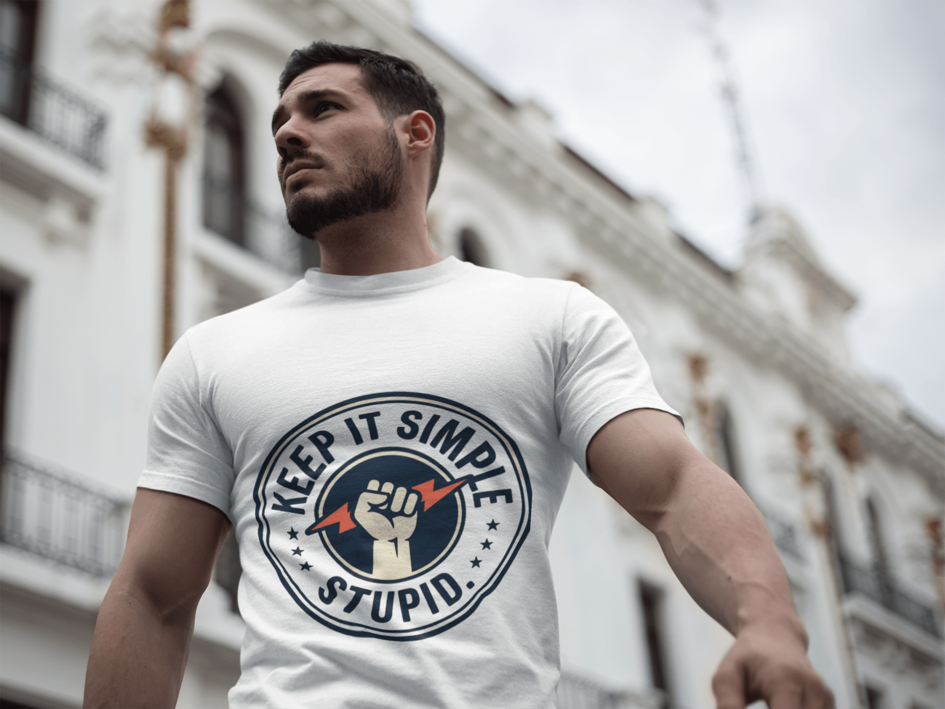 Keep It Simple Stupid T-Shirt — Retro Fist Design, Minimalist Motivational Tee - AUNTIE VIKKI