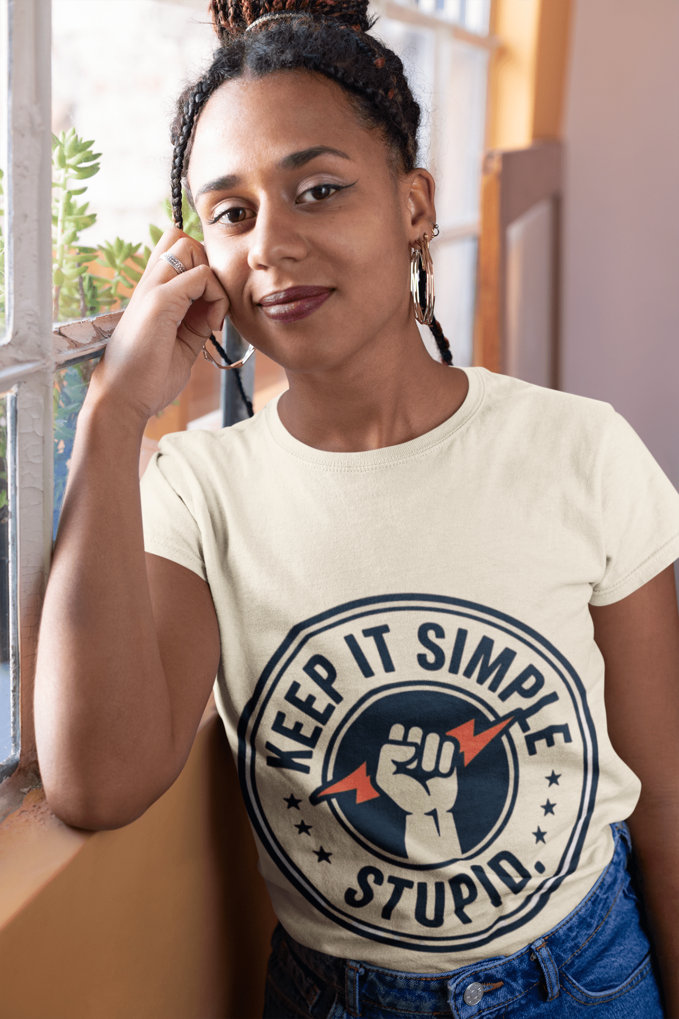 Keep It Simple Stupid T-Shirt — Retro Fist Design, Minimalist Motivational Tee - AUNTIE VIKKI