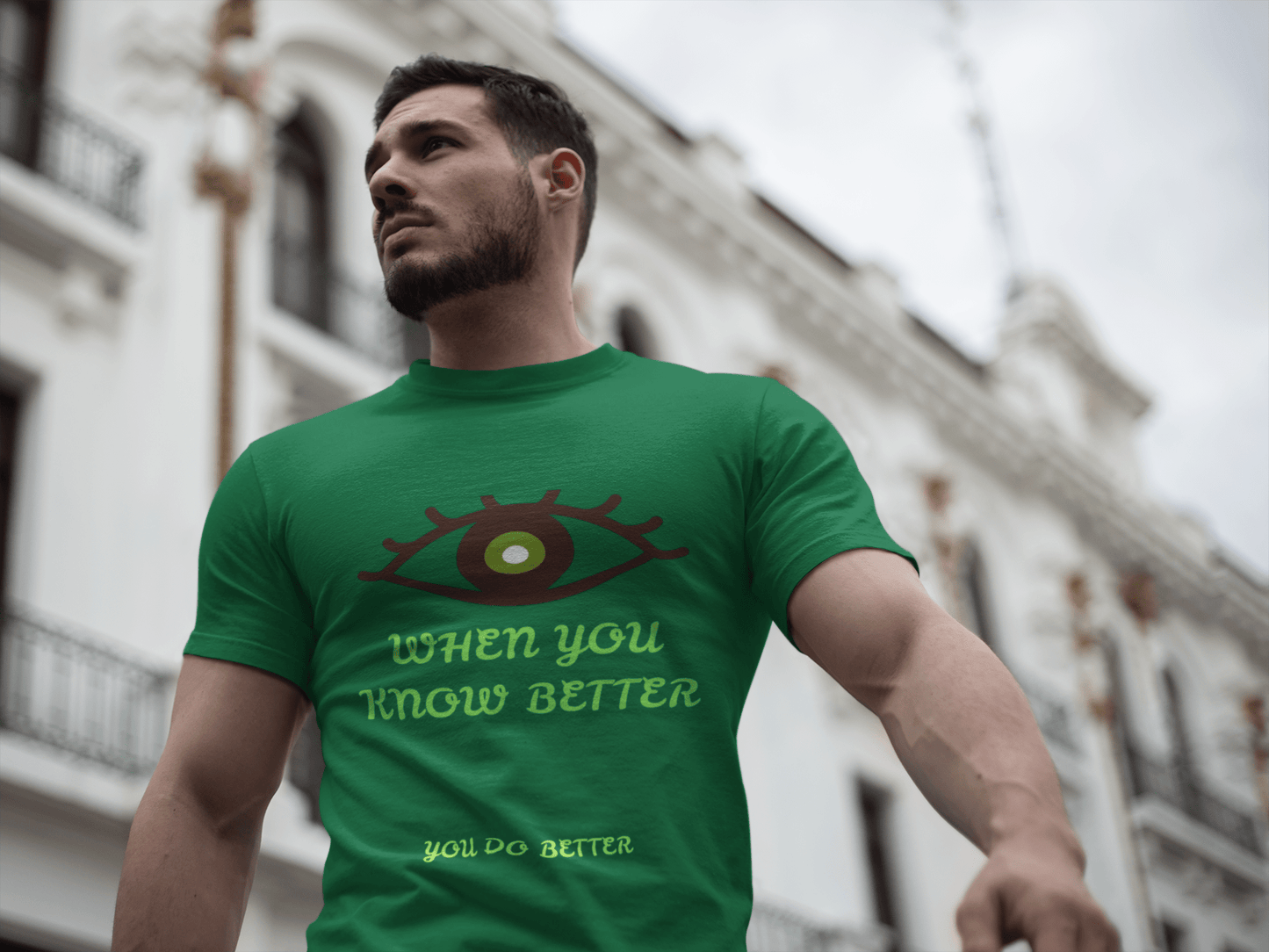 Know Better Empowerment Eye Graphic Tee - Unisex Short Sleeve, Motivational Shirt, Awareness Apparel, Gift for Self - Improvement, Black Tee - AUNTIE VIKKI