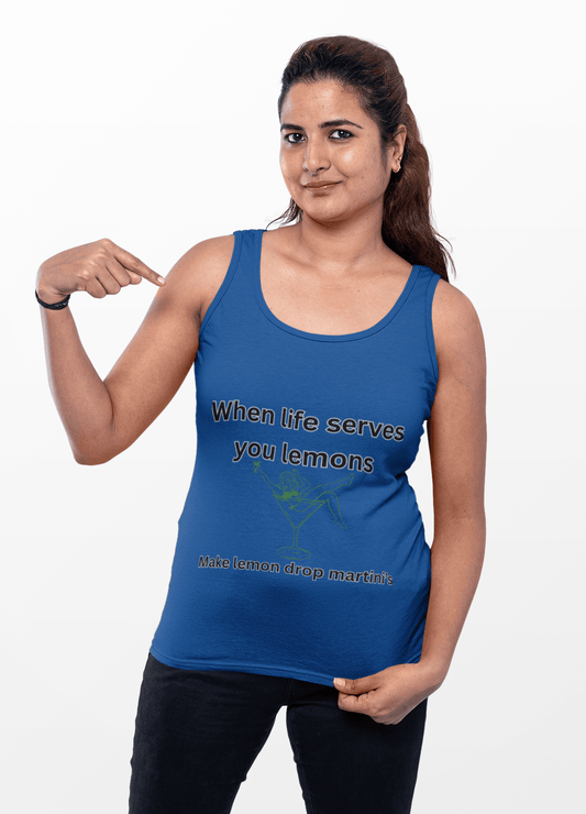 Lemons Women's Tank Top - Humor & Fun Lemon Drop Martini Design, Perfect Gift for Friends, Summer Beachwear, Party Outfit, Birthday Celebration - AUNTIE VIKKI