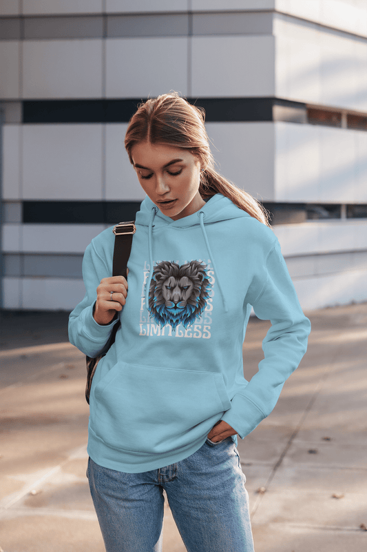 Limitless Lion Graphic Hoodie – Unisex Midweight Fleece Sweatshirt for Animal Lovers, Casual Wear, Unique Gift, Cozy Streetwear, Perfect [...] - AUNTIE VIKKI