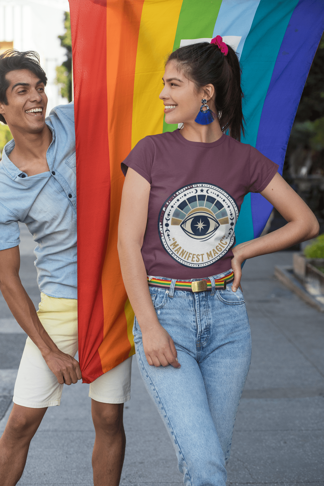 Manifest Magic T-Shirt — Mystical Eye Graphic Tee for Spiritual & New Age Gifts - AUNTIE VIKKI