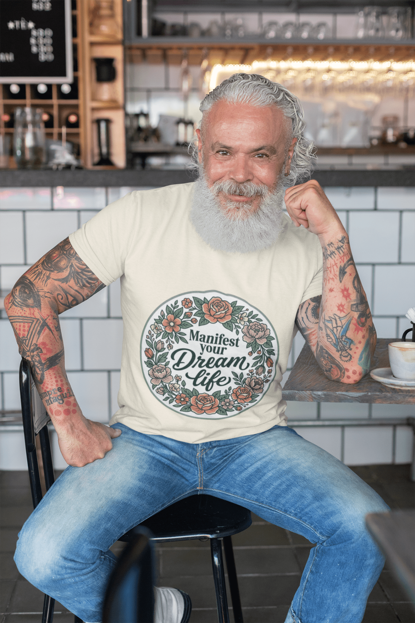 Manifest Your Dream Life T-Shirt — Floral Motivation Graphic Tee - AUNTIE VIKKI