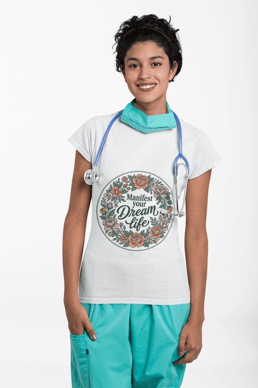 Manifest Your Dream Life T-Shirt — Floral Motivation Graphic Tee - AUNTIE VIKKI