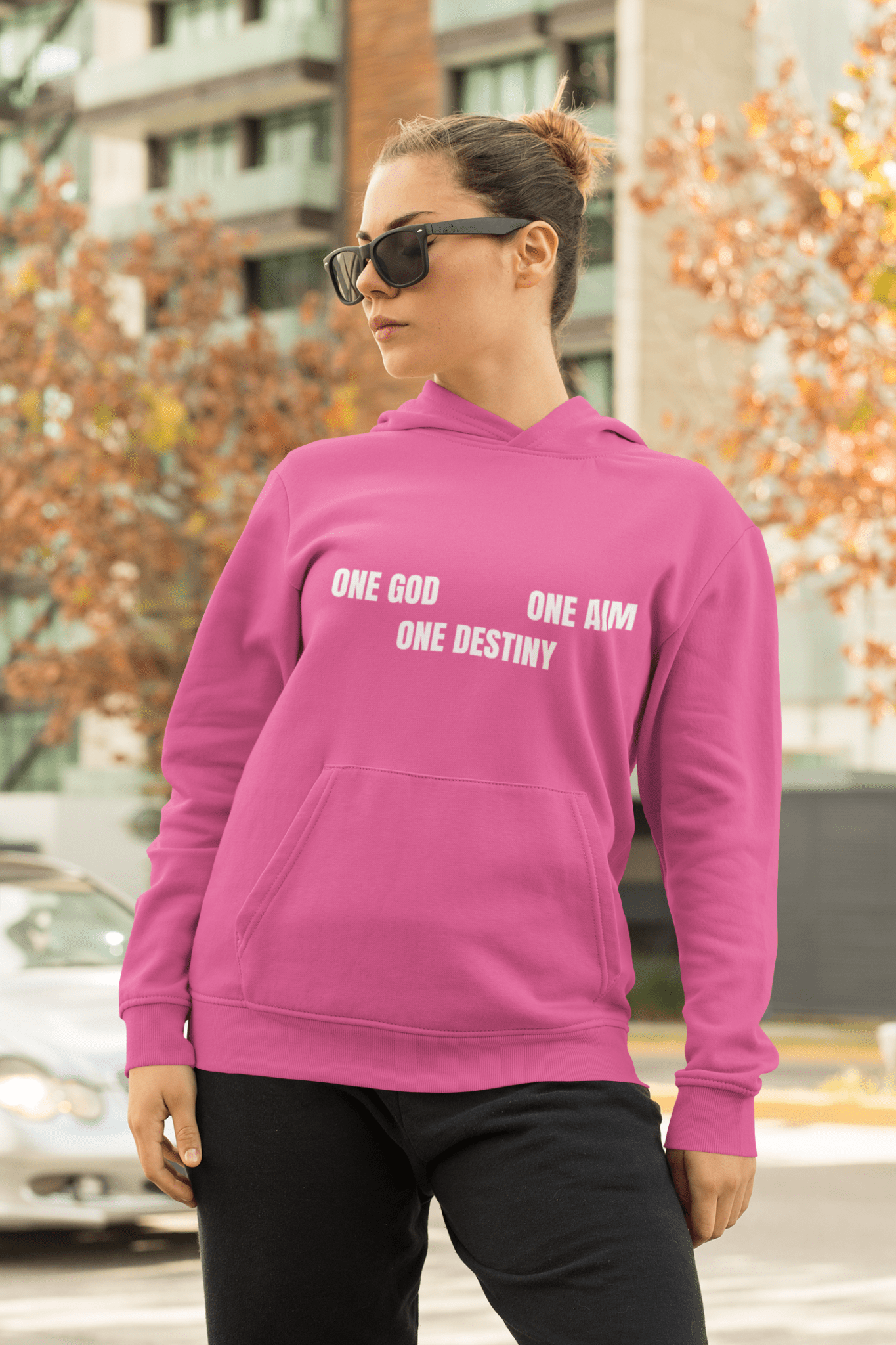 One God One Aim One Destiny Hoodie — Inspirational Faith Quote Pullover - AUNTIE VIKKI