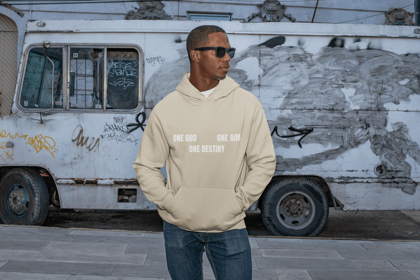 One God One Aim One Destiny Hoodie — Inspirational Faith Quote Pullover - AUNTIE VIKKI