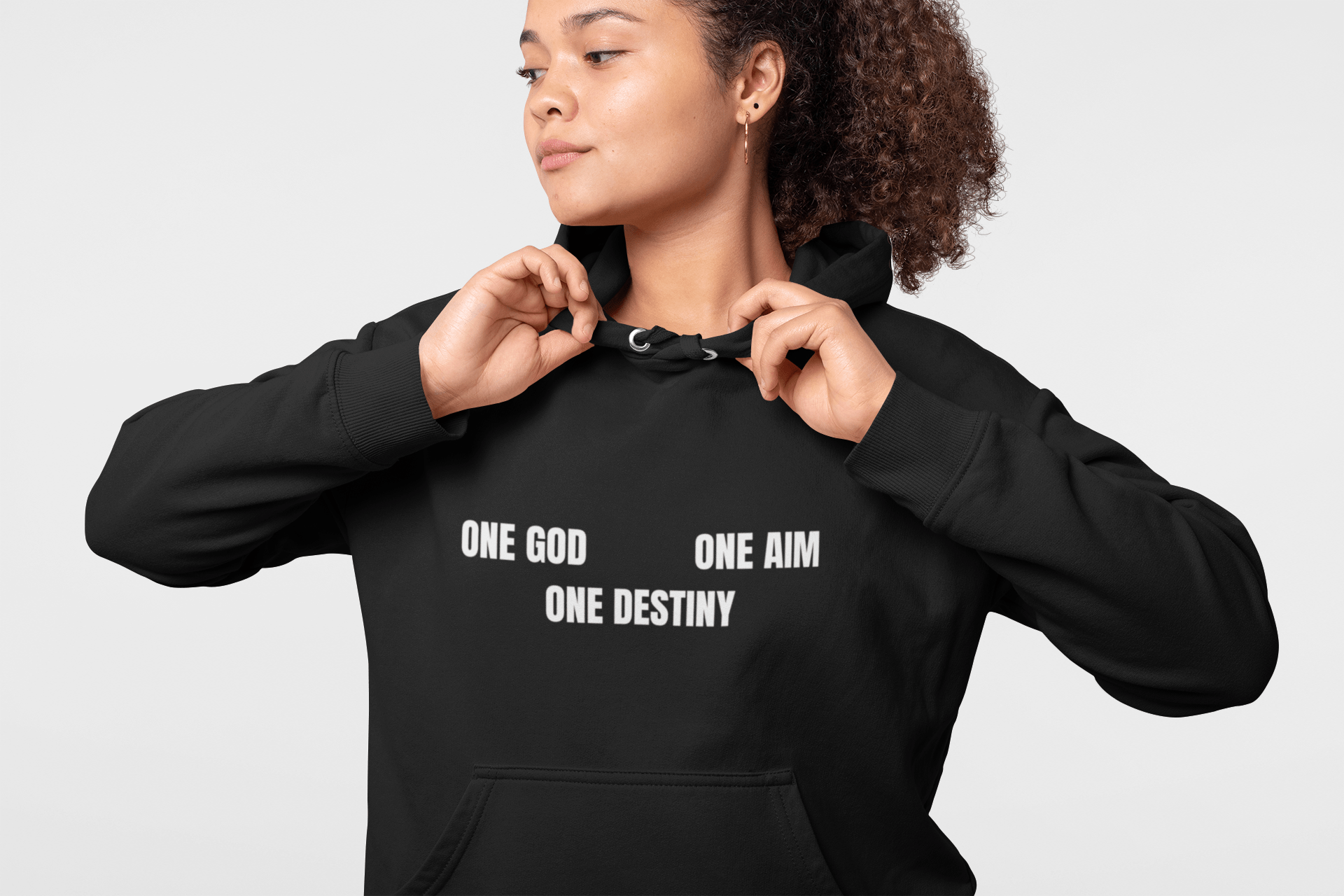 One God One Aim One Destiny Hoodie — Inspirational Faith Quote Pullover - AUNTIE VIKKI