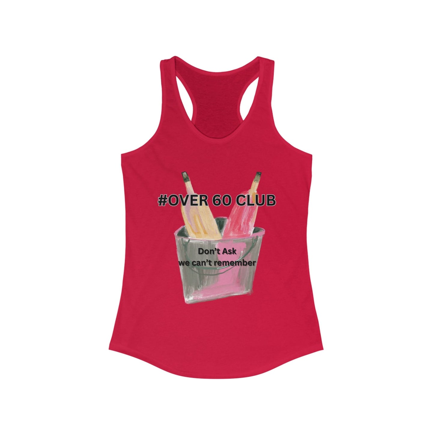 Over 60 Club Racerback Tank, Funny T-Shirt, Senior Gift, Gym Top, Summer Wear, Birthday Present - AUNTIE VIKKI