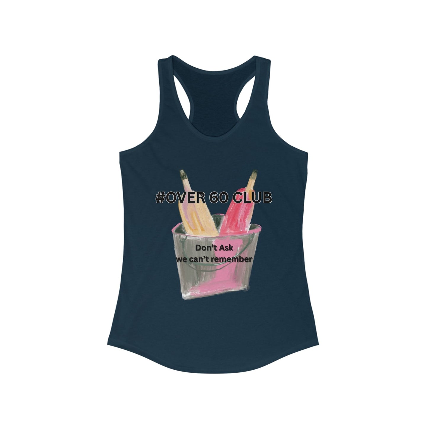 Over 60 Club Racerback Tank, Funny T-Shirt, Senior Gift, Gym Top, Summer Wear, Birthday Present - AUNTIE VIKKI