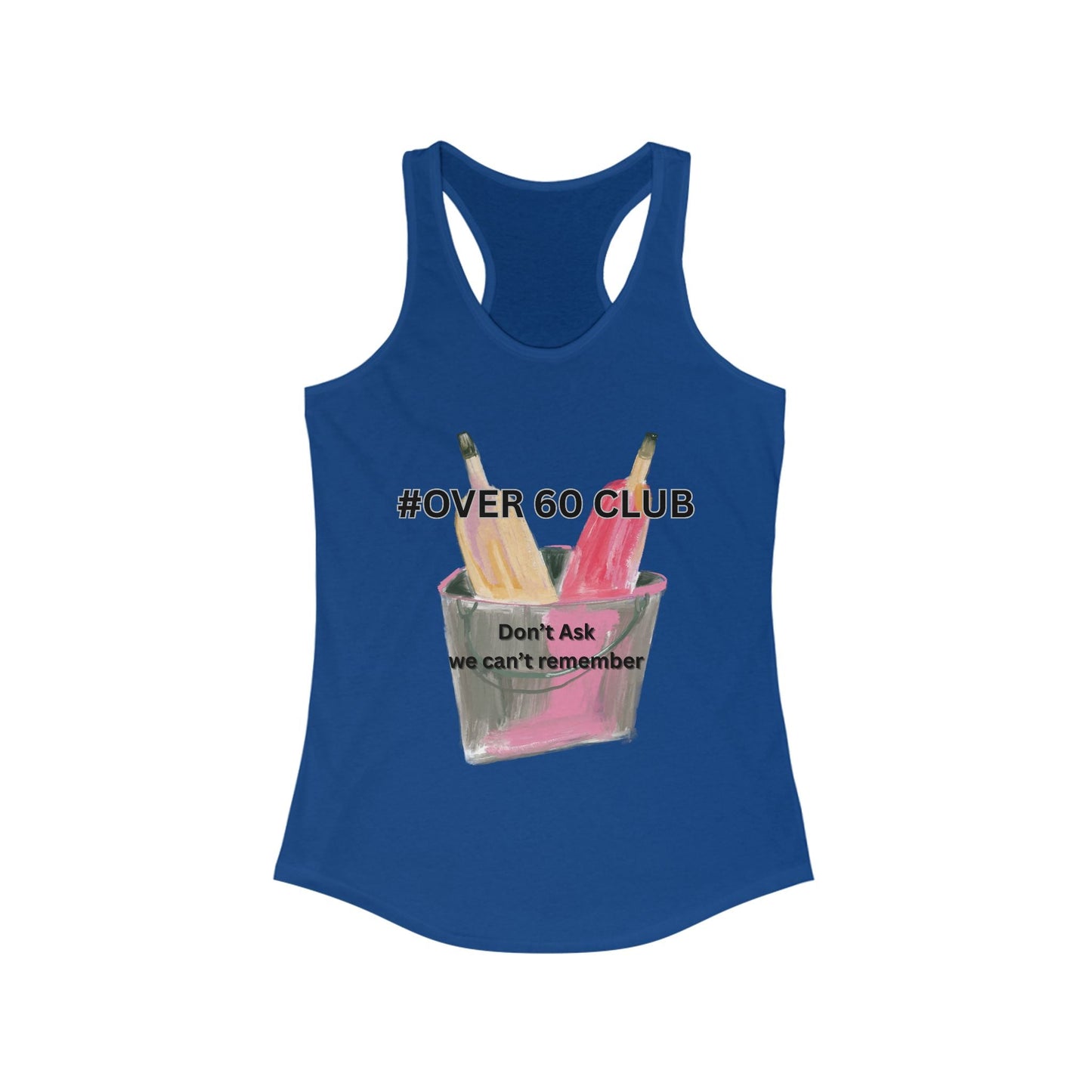 Over 60 Club Racerback Tank, Funny T-Shirt, Senior Gift, Gym Top, Summer Wear, Birthday Present - AUNTIE VIKKI