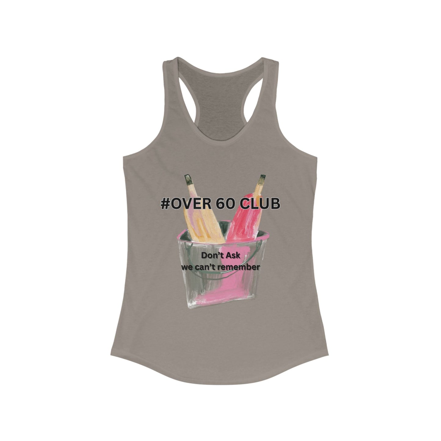 Over 60 Club Racerback Tank, Funny T-Shirt, Senior Gift, Gym Top, Summer Wear, Birthday Present - AUNTIE VIKKI