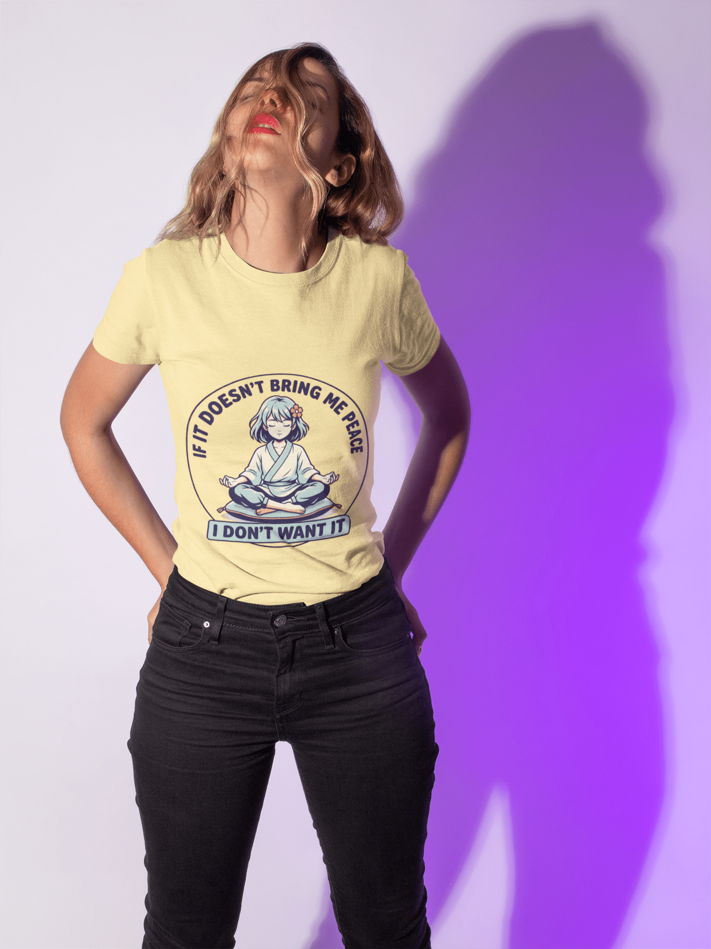 Peace Vibes Meditation T‑Shirt — "If It Doesn’t Bring Me Peace, I Don’t Want It" - AUNTIE VIKKI