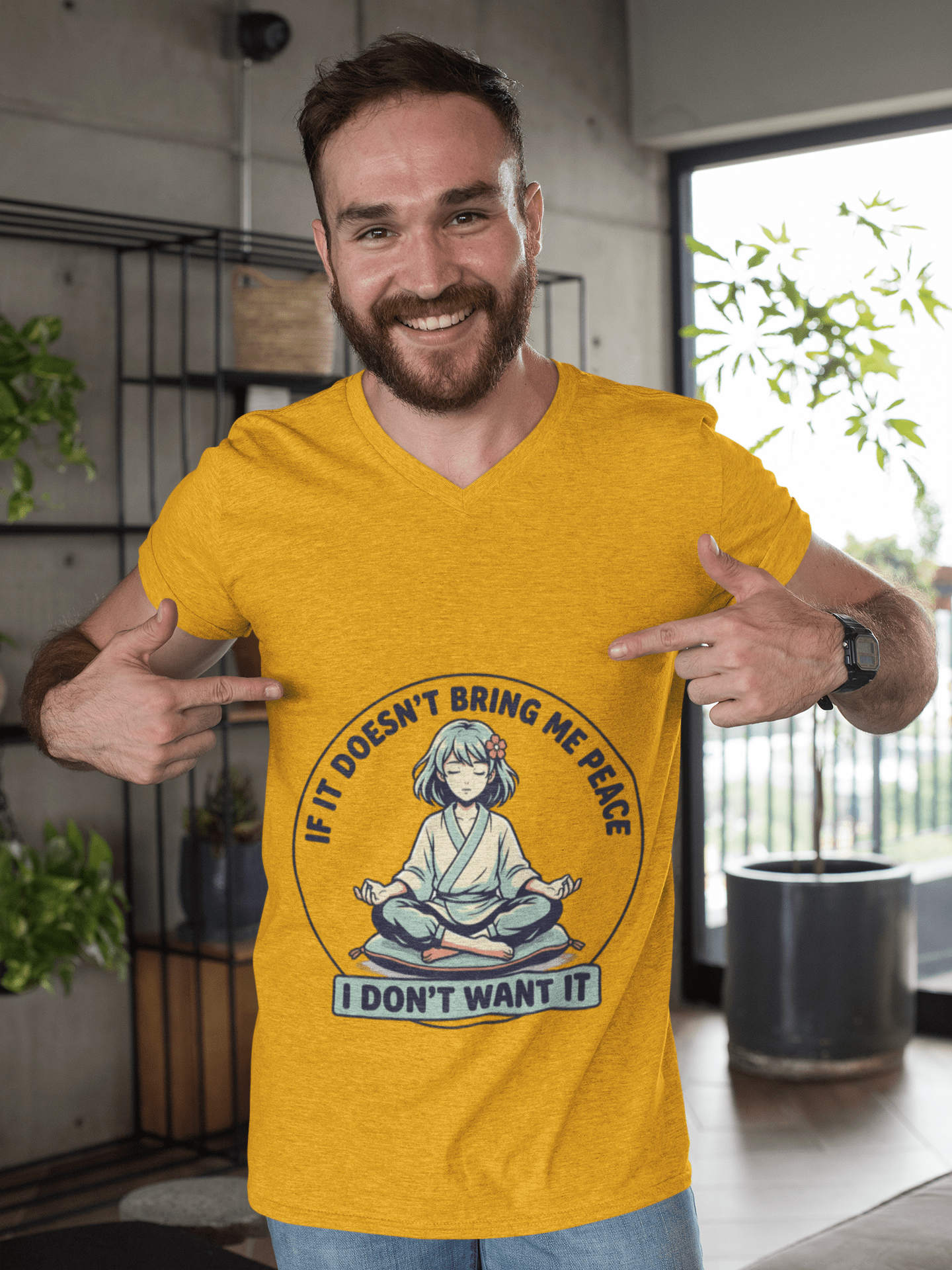Peace Vibes Meditation T‑Shirt — "If It Doesn’t Bring Me Peace, I Don’t Want It" - AUNTIE VIKKI