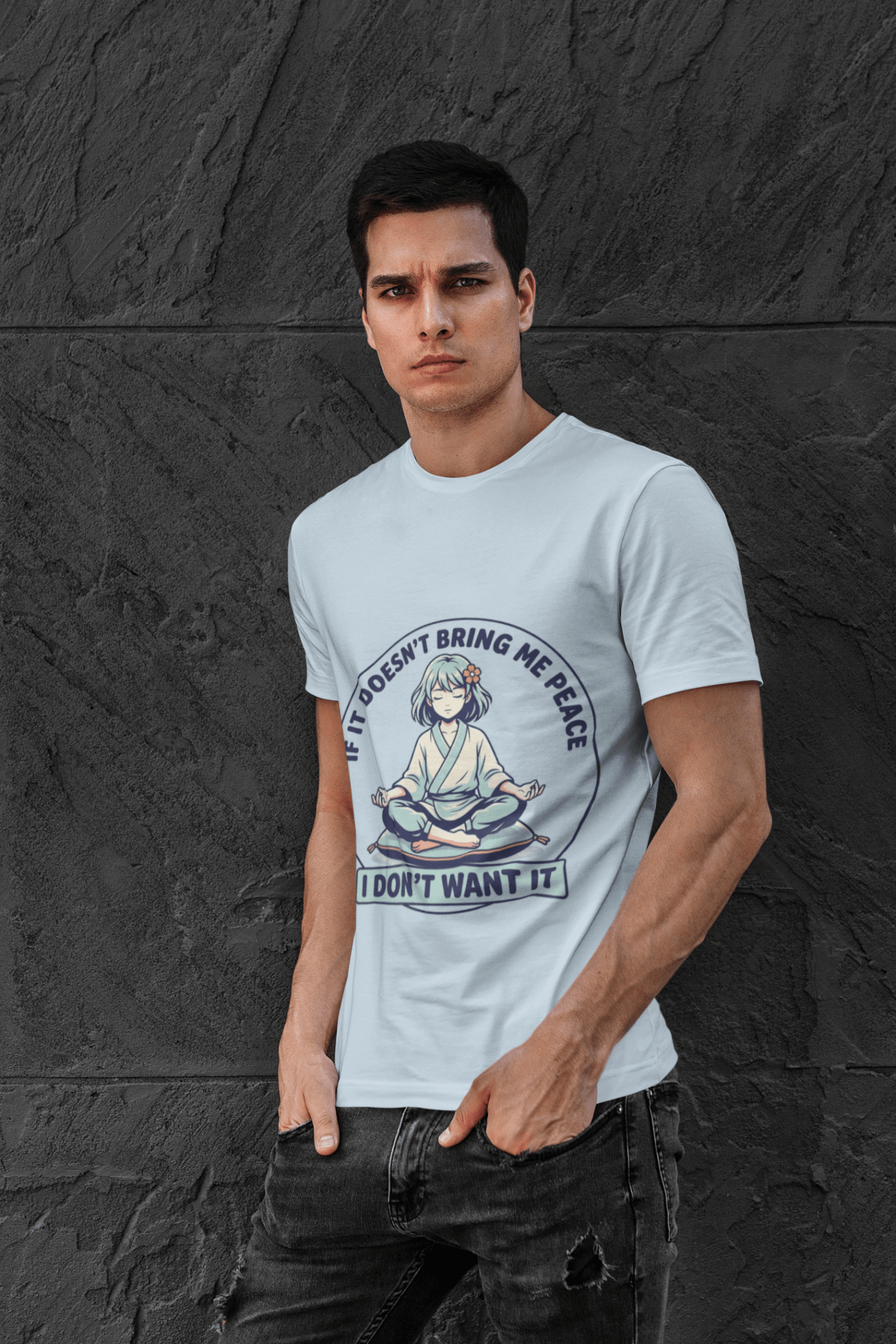 Peace Vibes Meditation T‑Shirt — "If It Doesn’t Bring Me Peace, I Don’t Want It" - AUNTIE VIKKI