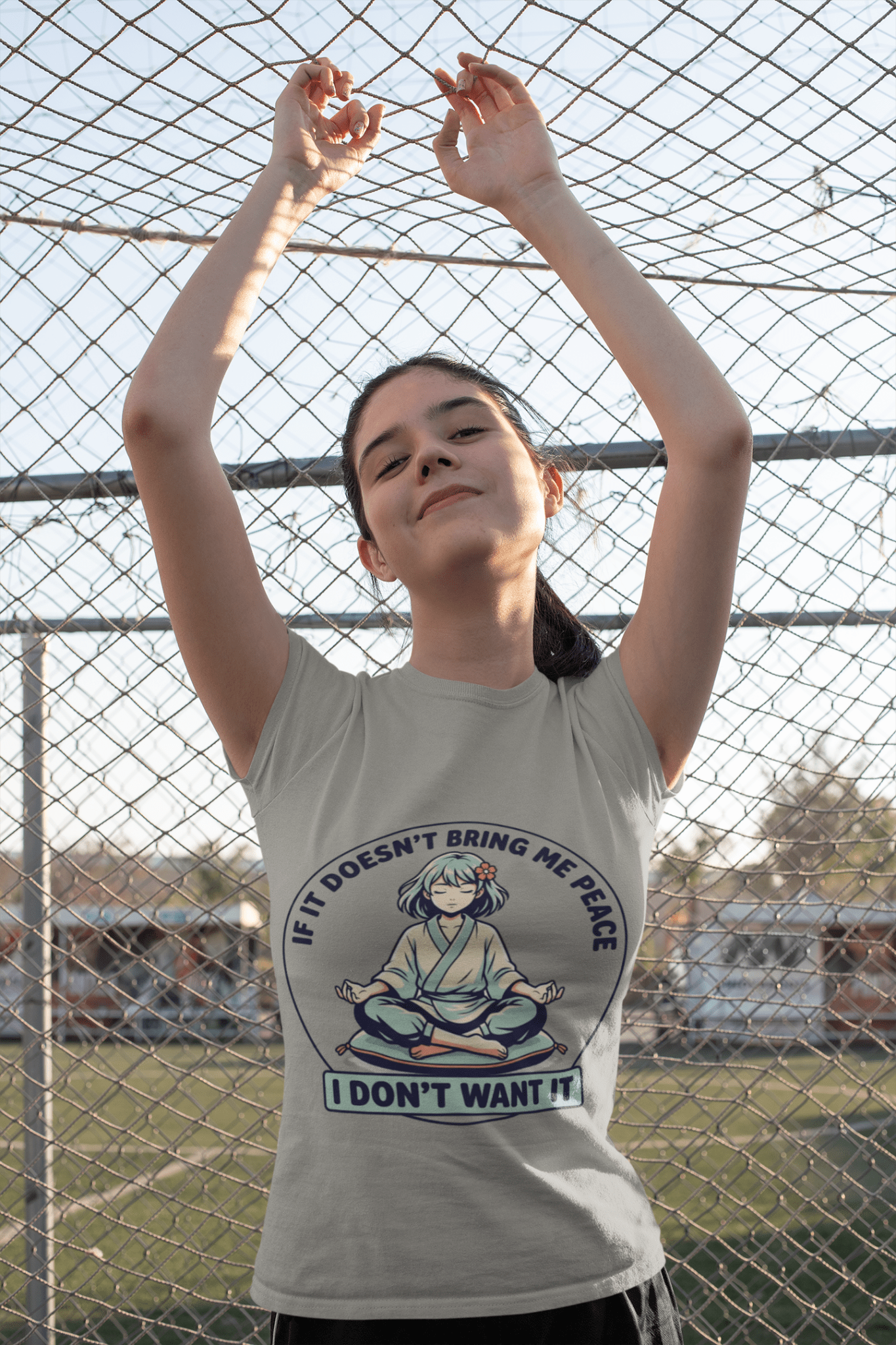 Peace Vibes Meditation T‑Shirt — "If It Doesn’t Bring Me Peace, I Don’t Want It" - AUNTIE VIKKI