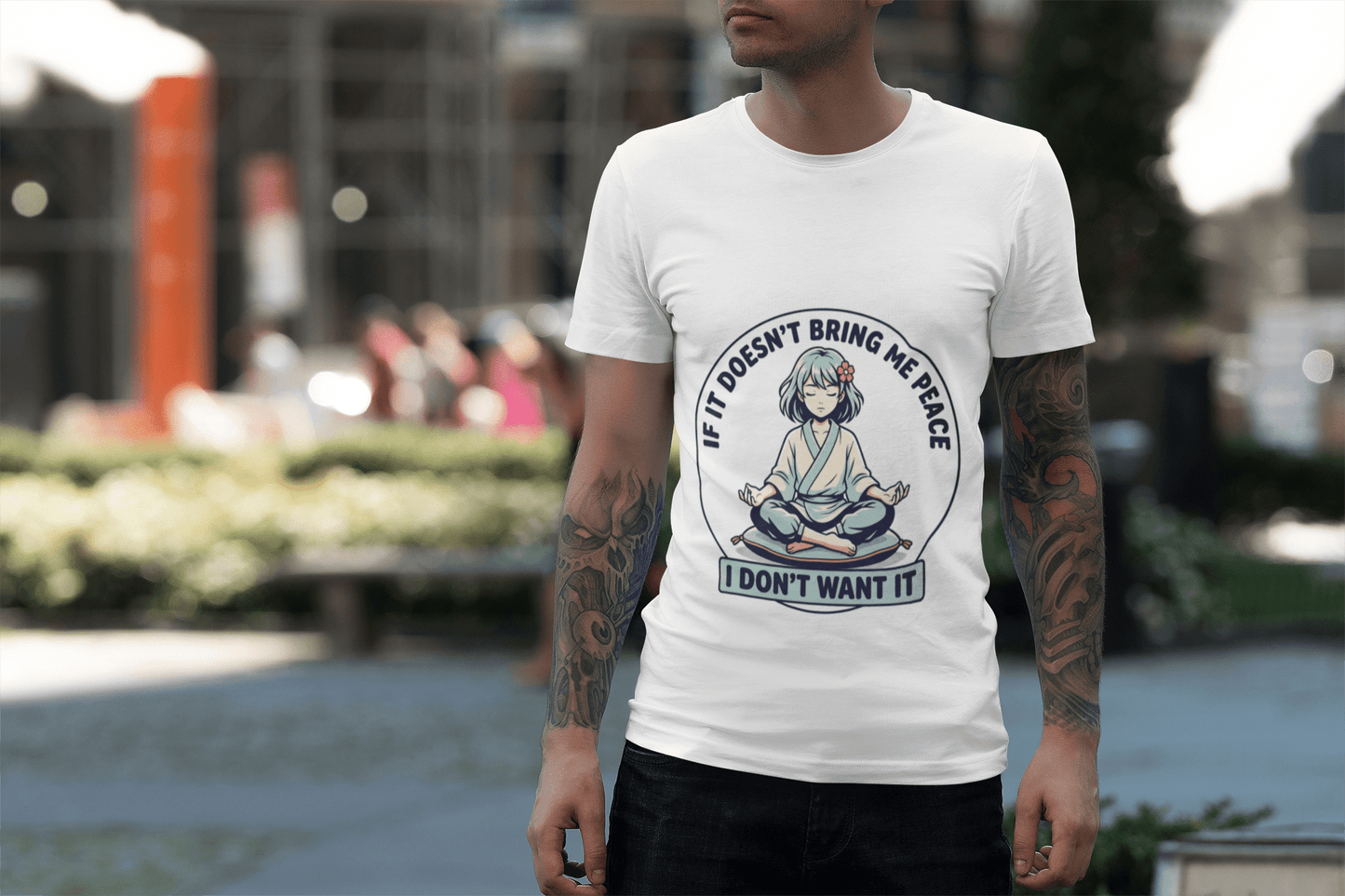 Peace Vibes Meditation T‑Shirt — "If It Doesn’t Bring Me Peace, I Don’t Want It" - AUNTIE VIKKI