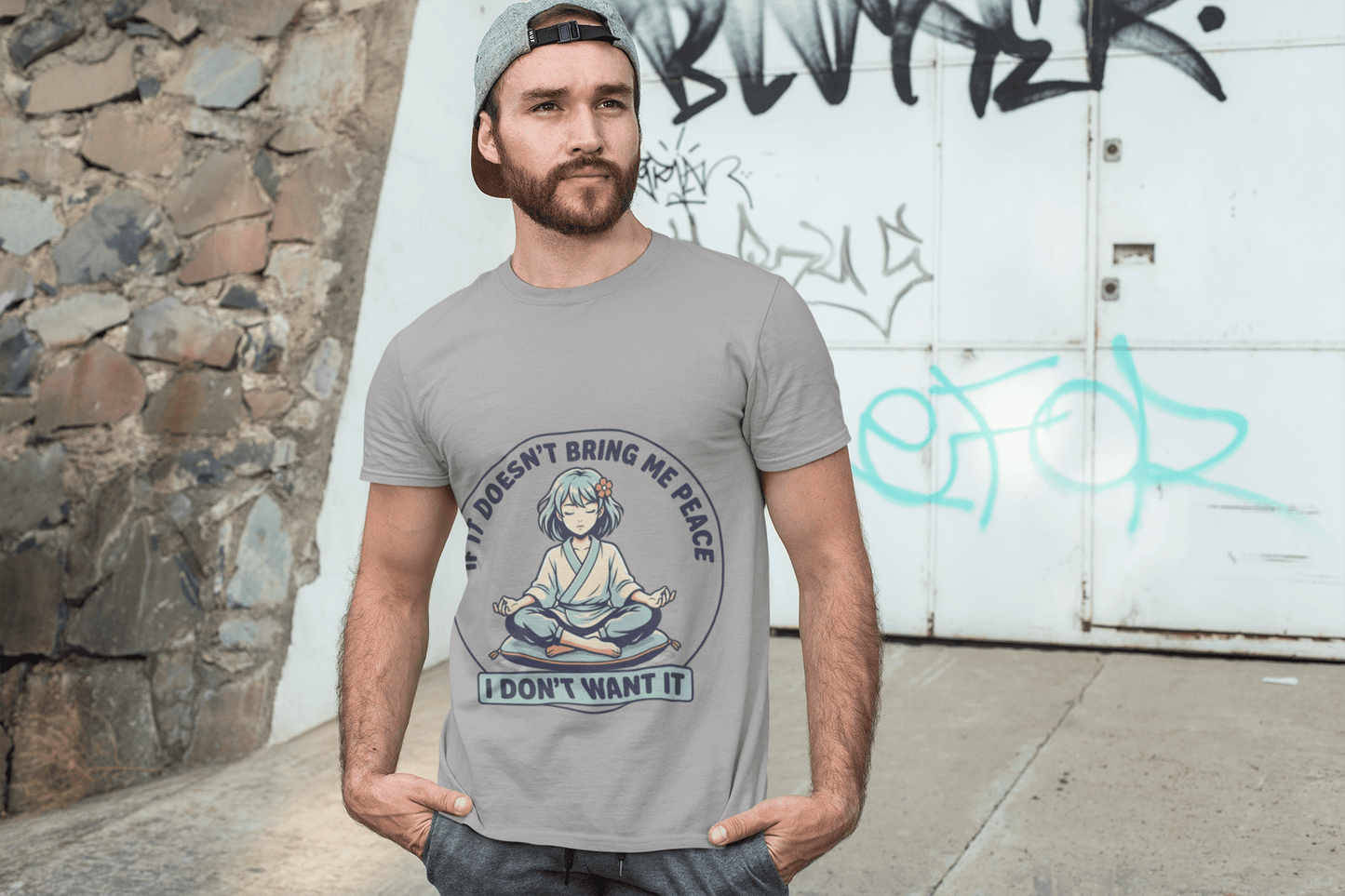 Peace Vibes Meditation T‑Shirt — "If It Doesn’t Bring Me Peace, I Don’t Want It" - AUNTIE VIKKI