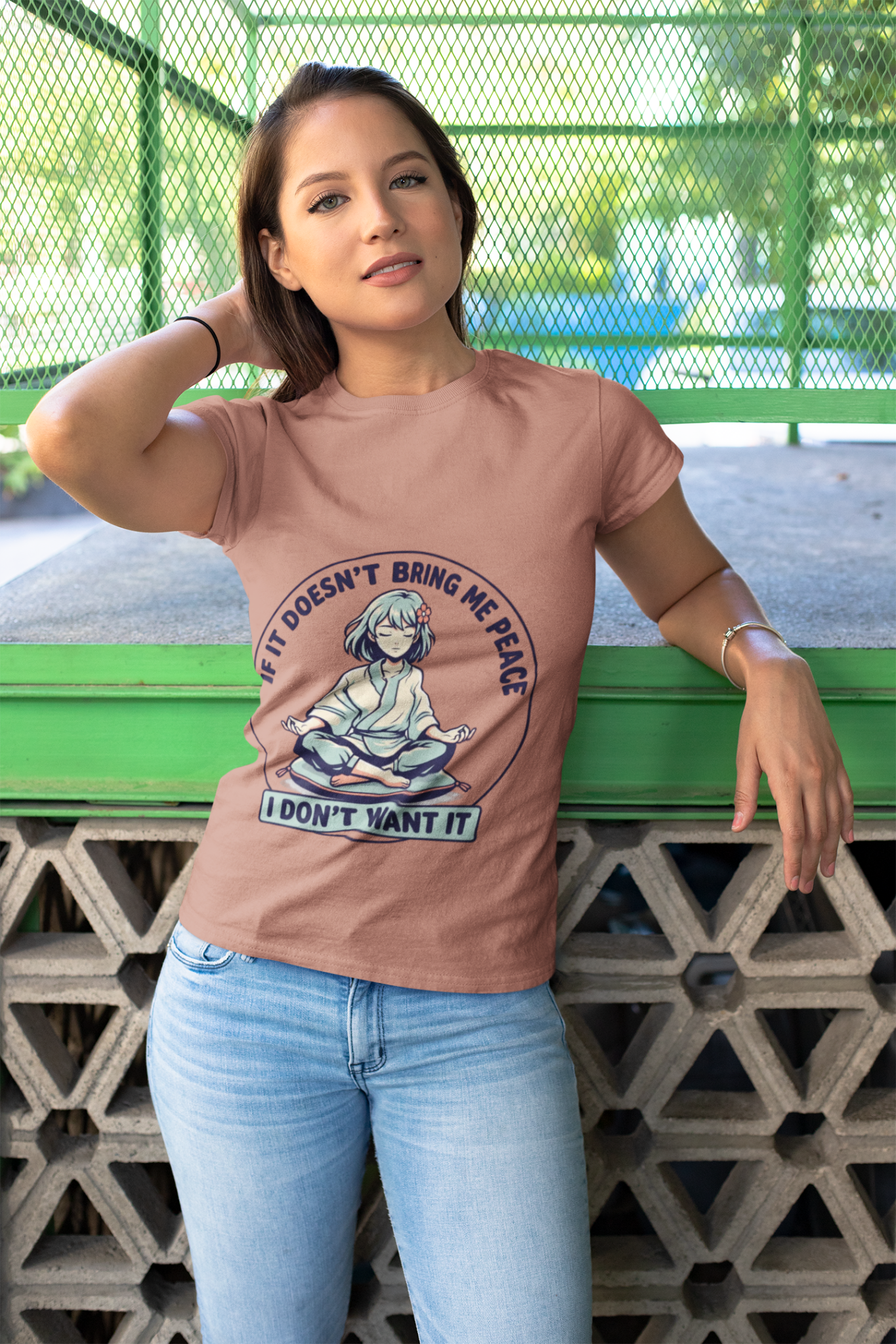 Peace Vibes Meditation T‑Shirt — "If It Doesn’t Bring Me Peace, I Don’t Want It" - AUNTIE VIKKI