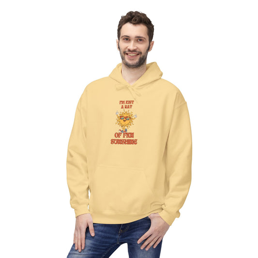 Ray of Sunshine Vibes Unisex Softstyle Fleece Hoodie, Cozy Spring Layer, Casual Comfort, Gift Idea for Friends, Everyday Wear, Summer Celebration - AUNTIE VIKKI