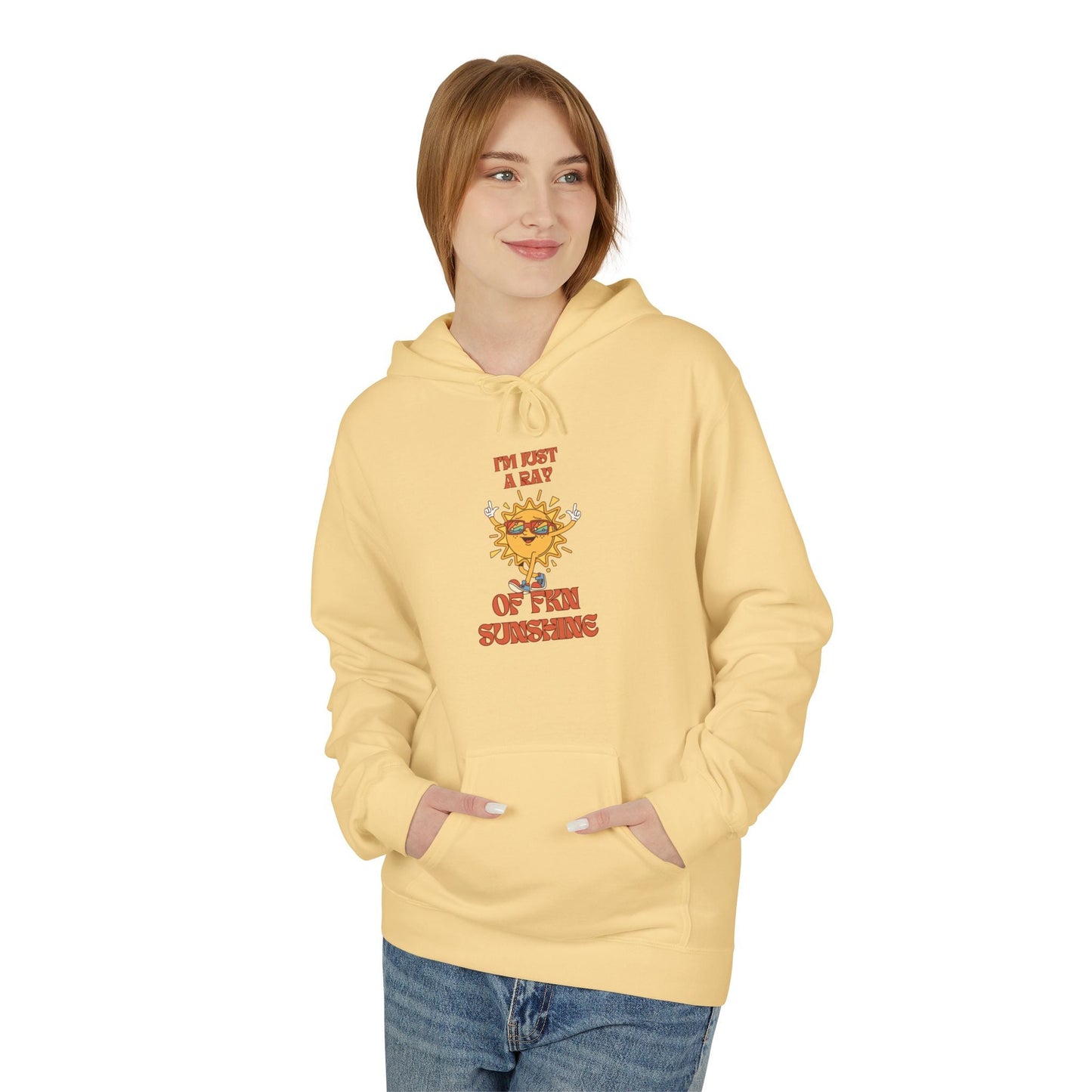 Ray of Sunshine Vibes Unisex Softstyle Fleece Hoodie, Cozy Spring Layer, Casual Comfort, Gift Idea for Friends, Everyday Wear, Summer Celebration - AUNTIE VIKKI