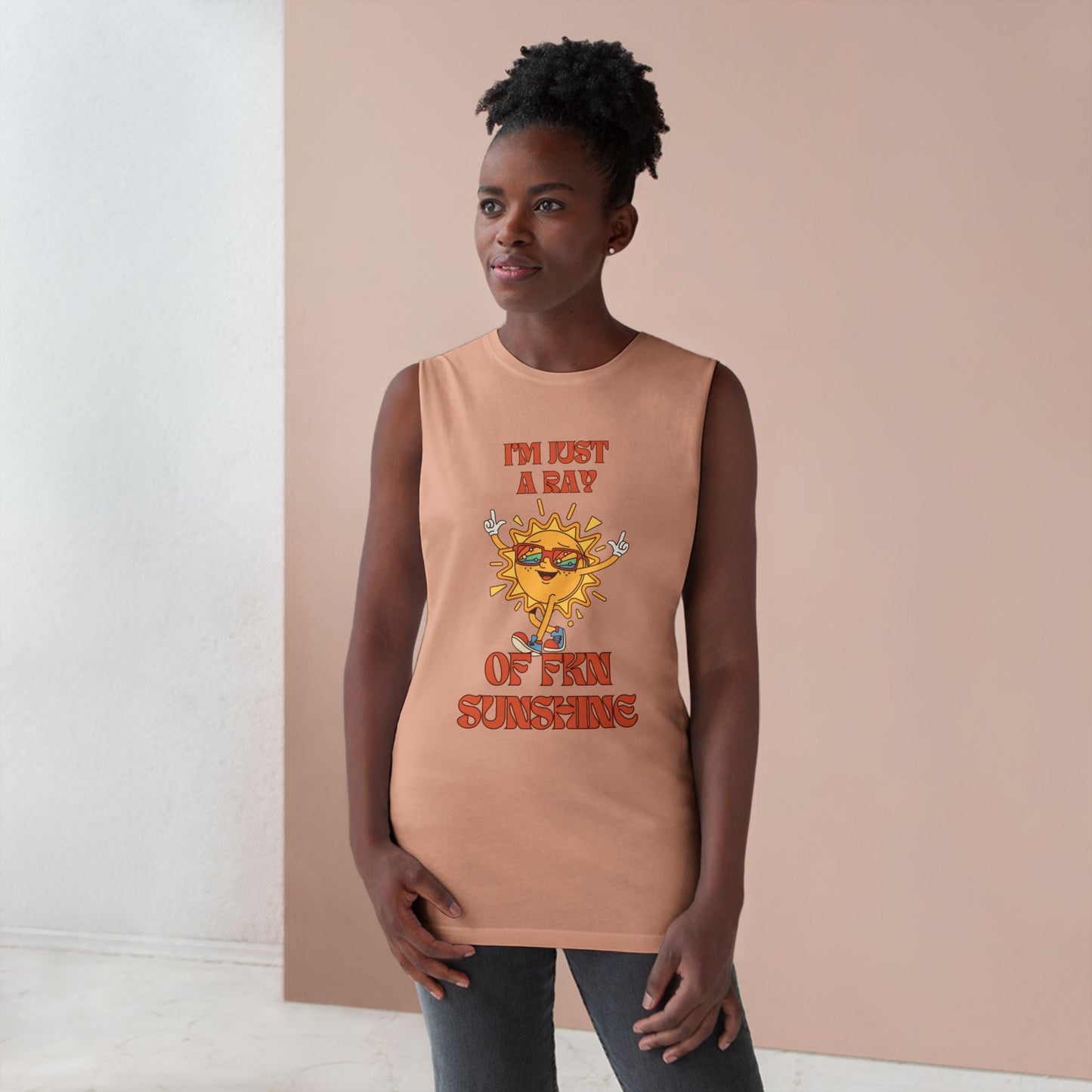 Ray of Sunshine Vibes Unisex Tank Top, Summer Sunshine Shirt, Cute Graphic Tee, Great for Festivals, Beach Days, or Casual Wear - AUNTIE VIKKI