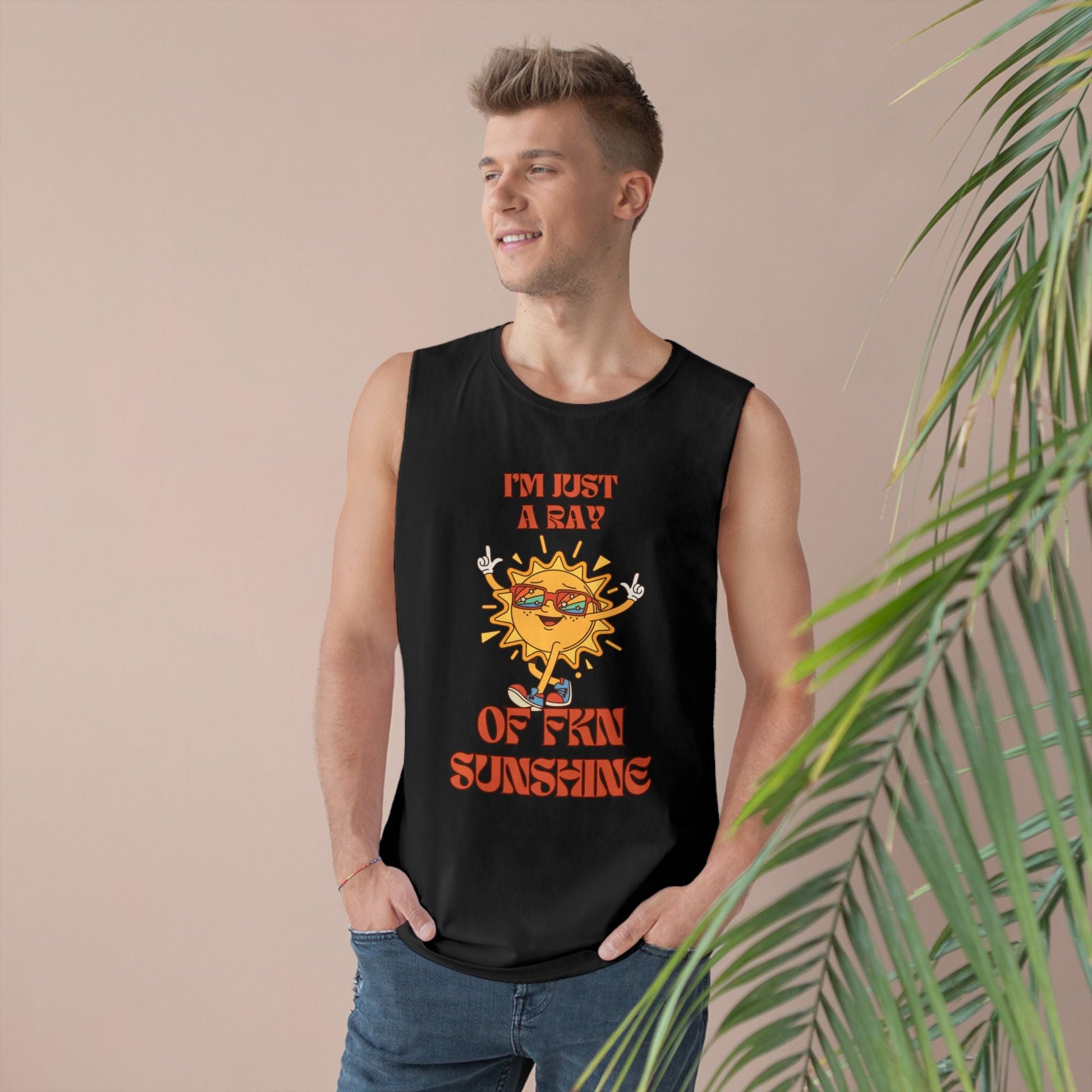 Ray of Sunshine Vibes Unisex Tank Top, Summer Sunshine Shirt, Cute Graphic Tee, Great for Festivals, Beach Days, or Casual Wear - AUNTIE VIKKI