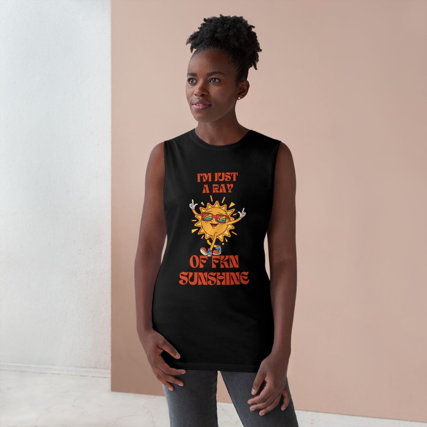 Ray of Sunshine Vibes Unisex Tank Top, Summer Sunshine Shirt, Cute Graphic Tee, Great for Festivals, Beach Days, or Casual Wear - AUNTIE VIKKI