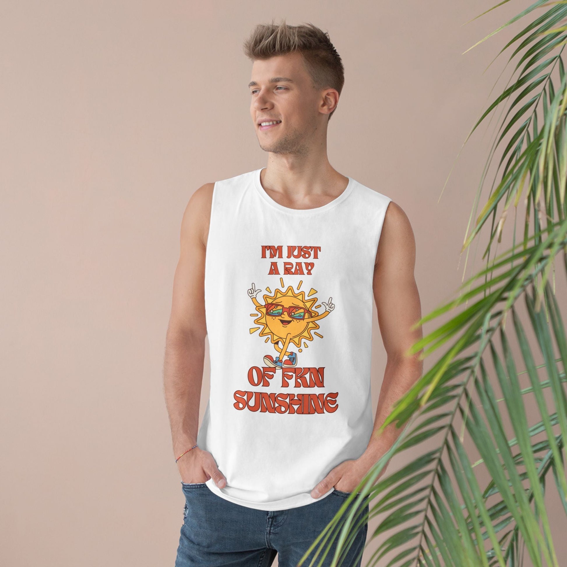 Ray of Sunshine Vibes Unisex Tank Top, Summer Sunshine Shirt, Cute Graphic Tee, Great for Festivals, Beach Days, or Casual Wear - AUNTIE VIKKI