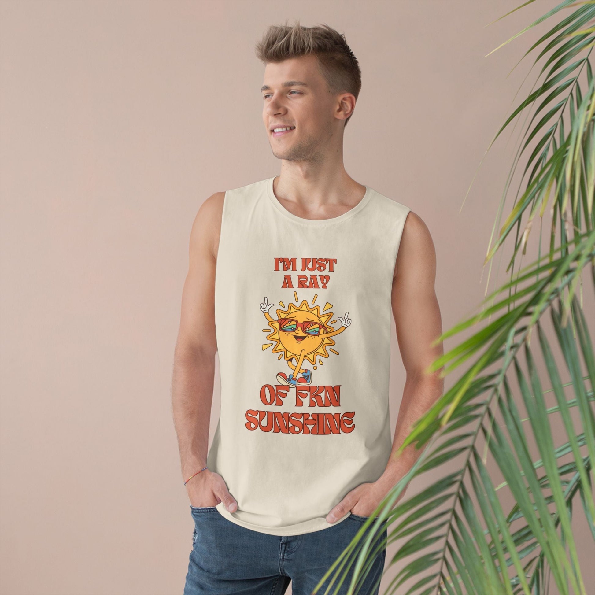 Ray of Sunshine Vibes Unisex Tank Top, Summer Sunshine Shirt, Cute Graphic Tee, Great for Festivals, Beach Days, or Casual Wear - AUNTIE VIKKI
