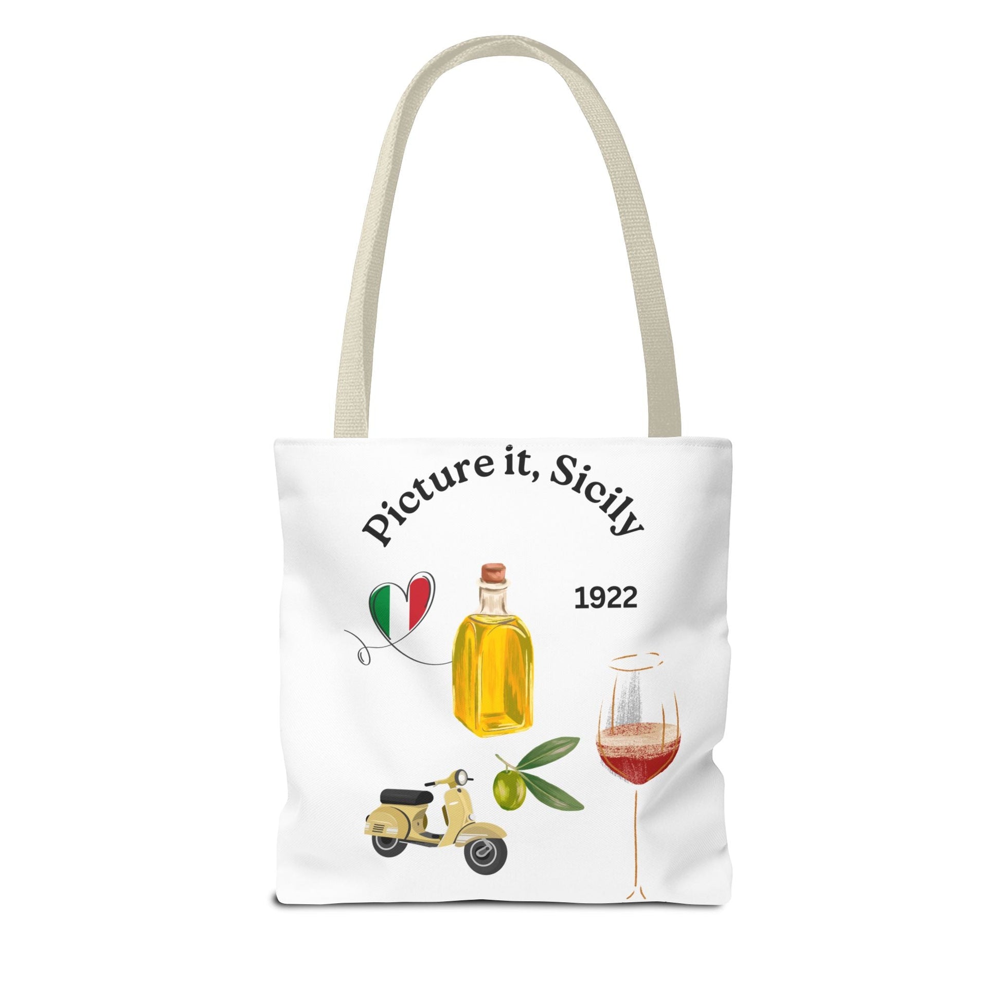 Sicily Tote Bag - Stylish Shopper, Beach Essential, Gift for Wine Lovers, Travel Bag, Unique Souvenir Printed both sides - AUNTIE VIKKI