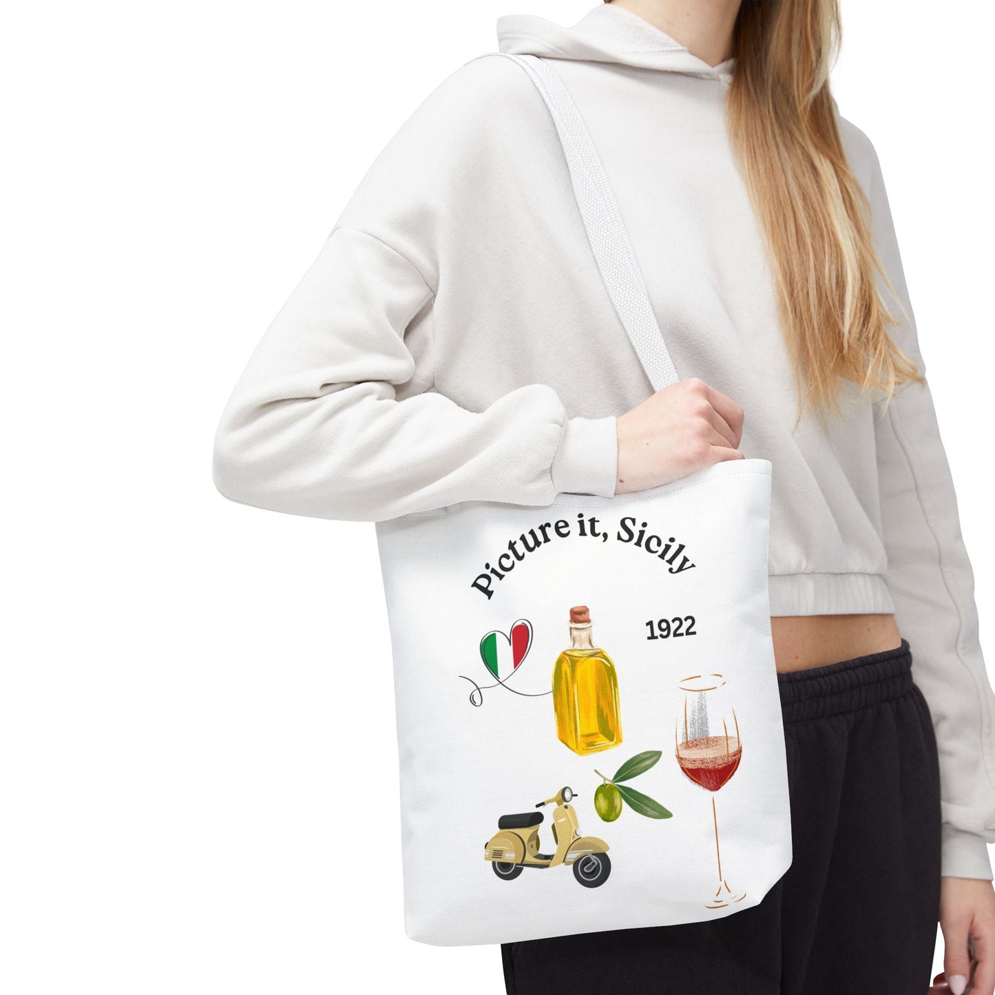 Sicily Tote Bag - Stylish Shopper, Beach Essential, Gift for Wine Lovers, Travel Bag, Unique Souvenir Printed both sides - AUNTIE VIKKI