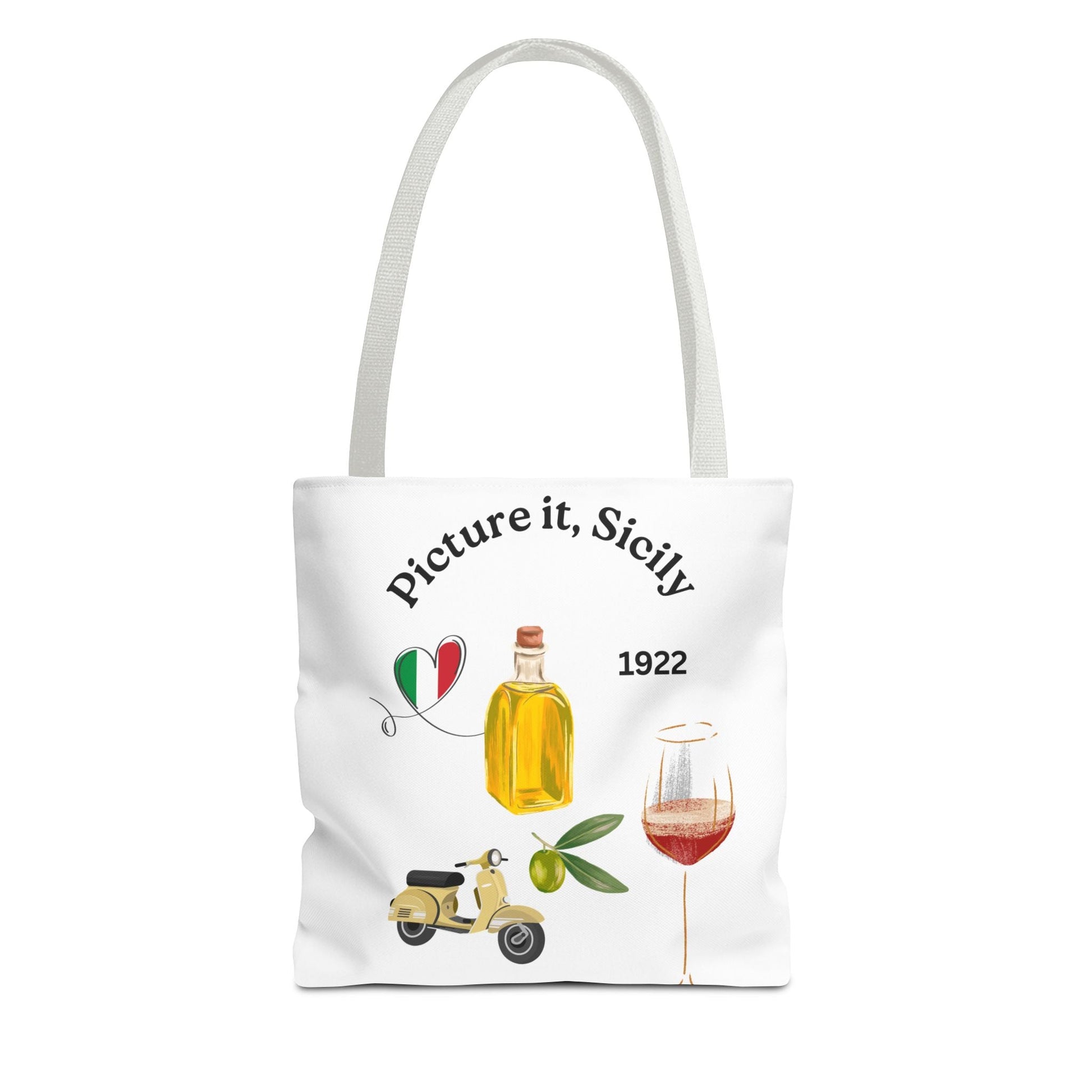 Sicily Tote Bag - Stylish Shopper, Beach Essential, Gift for Wine Lovers, Travel Bag, Unique Souvenir Printed both sides - AUNTIE VIKKI