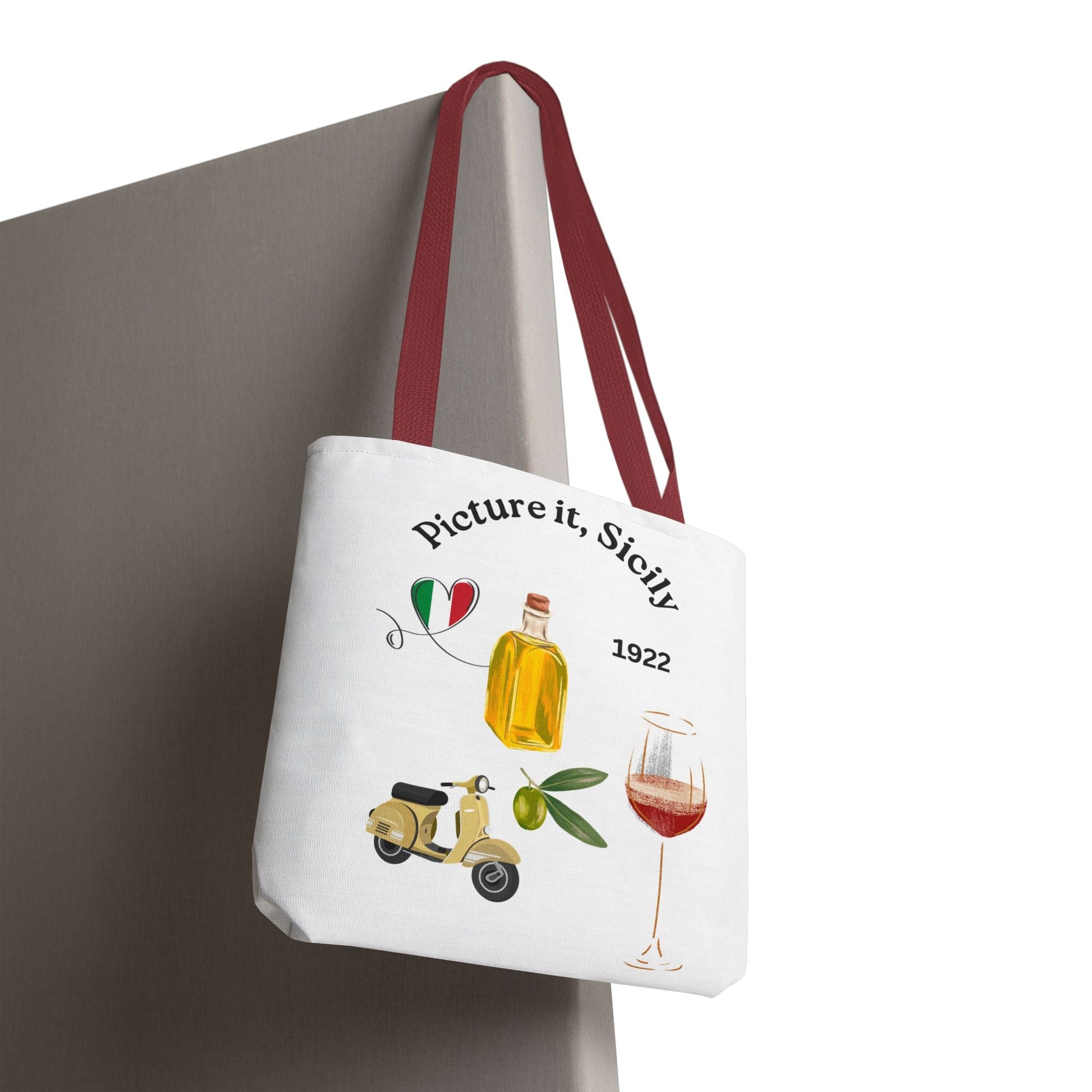 Sicily Tote Bag - Stylish Shopper, Beach Essential, Gift for Wine Lovers, Travel Bag, Unique Souvenir Printed both sides - AUNTIE VIKKI