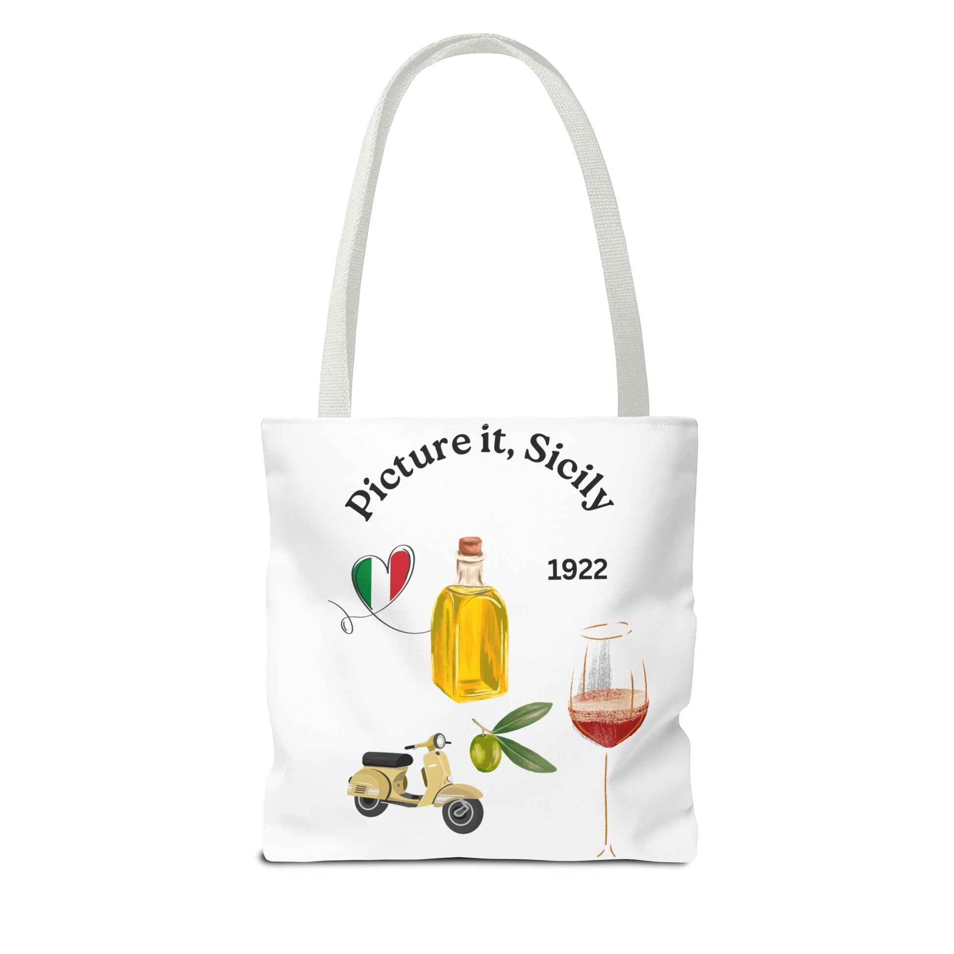 Sicily Tote Bag - Stylish Shopper, Beach Essential, Gift for Wine Lovers, Travel Bag, Unique Souvenir Printed both sides - AUNTIE VIKKI