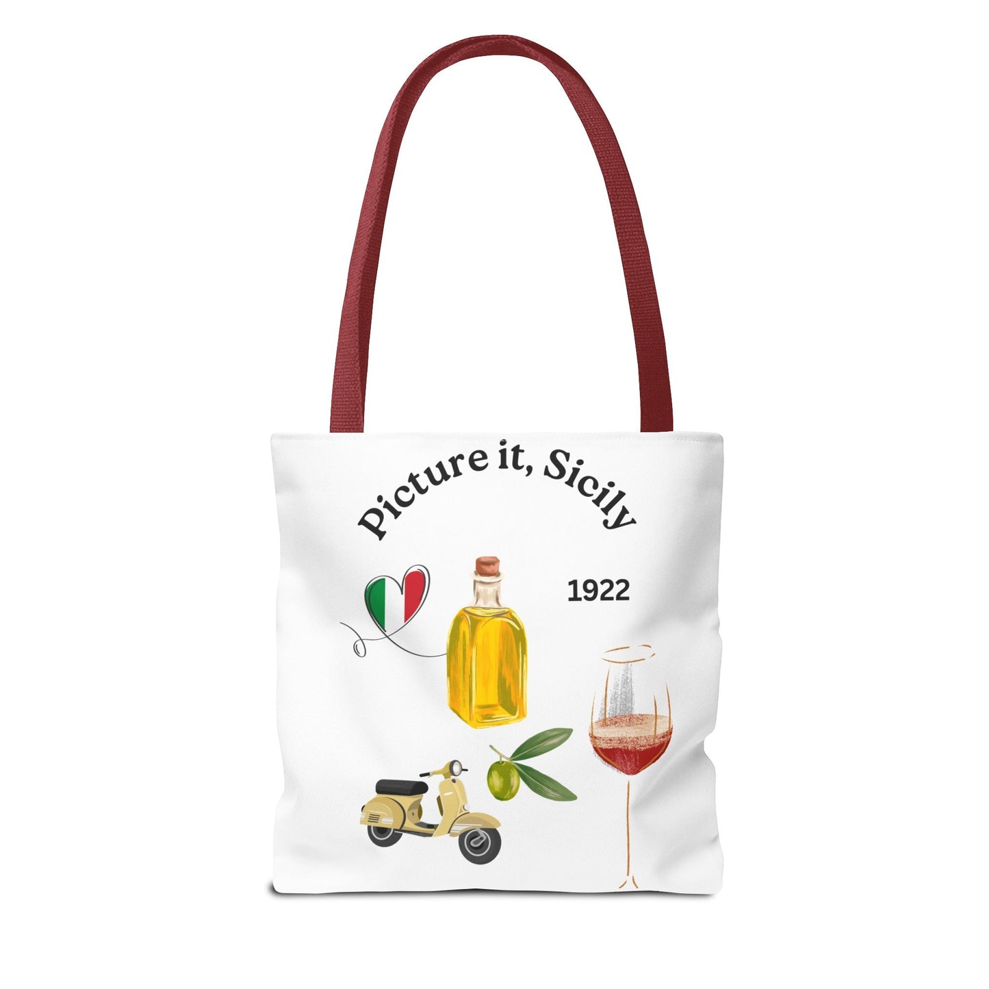 Sicily Tote Bag - Stylish Shopper, Beach Essential, Gift for Wine Lovers, Travel Bag, Unique Souvenir Printed both sides - AUNTIE VIKKI