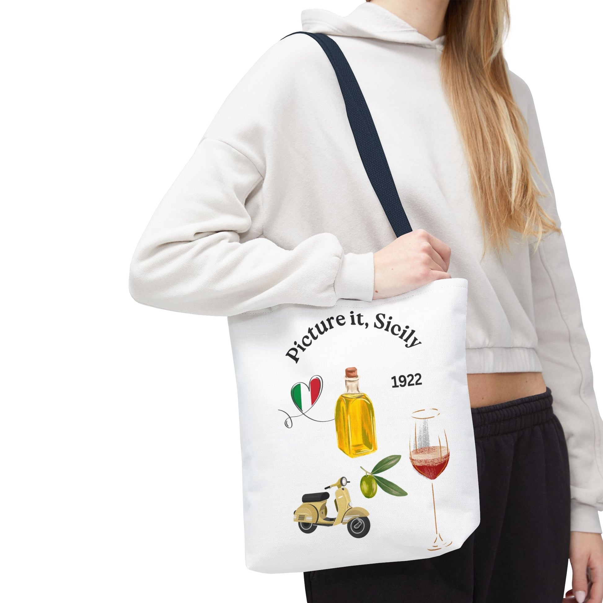 Sicily Tote Bag - Stylish Shopper, Beach Essential, Gift for Wine Lovers, Travel Bag, Unique Souvenir Printed both sides - AUNTIE VIKKI