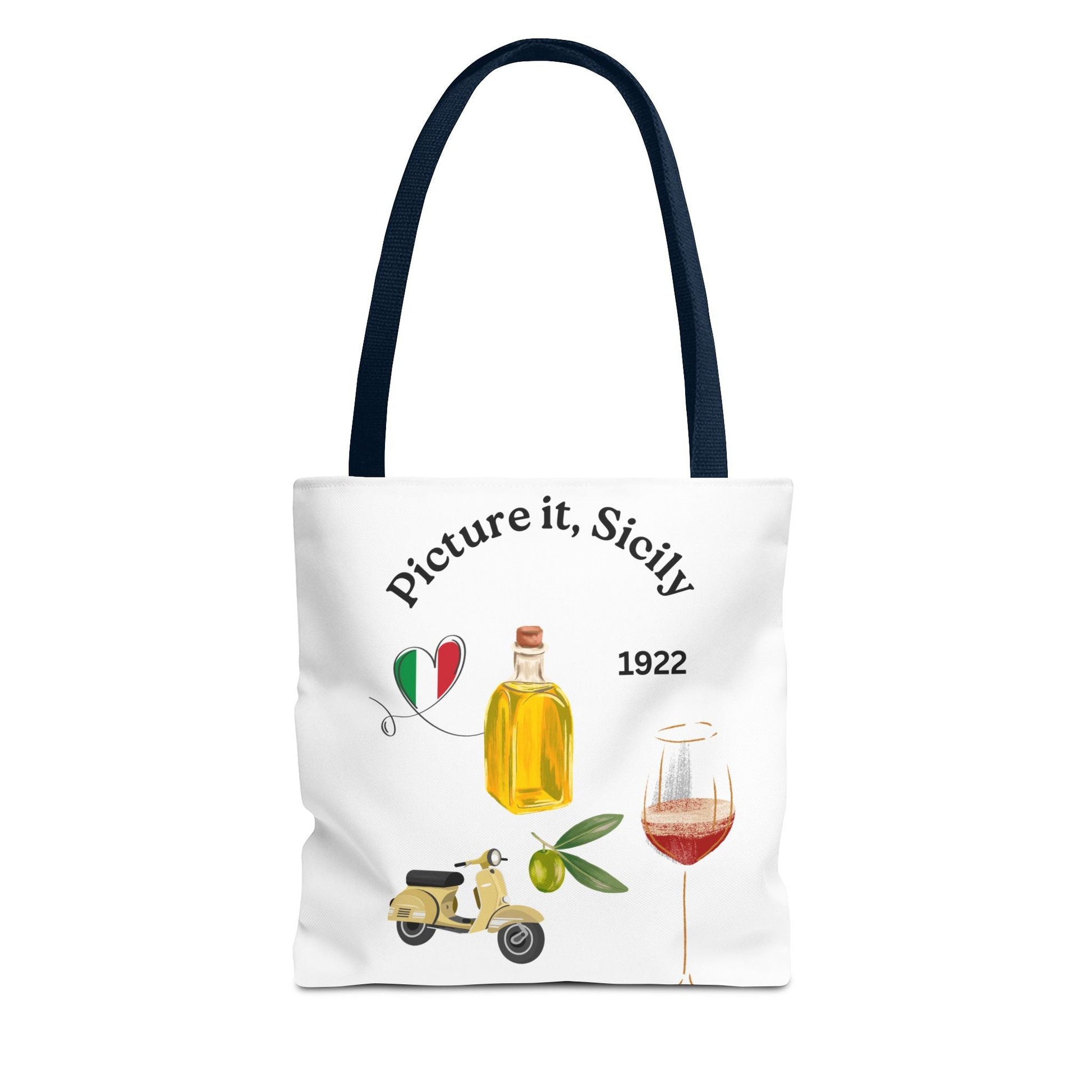 Sicily Tote Bag - Stylish Shopper, Beach Essential, Gift for Wine Lovers, Travel Bag, Unique Souvenir Printed both sides - AUNTIE VIKKI