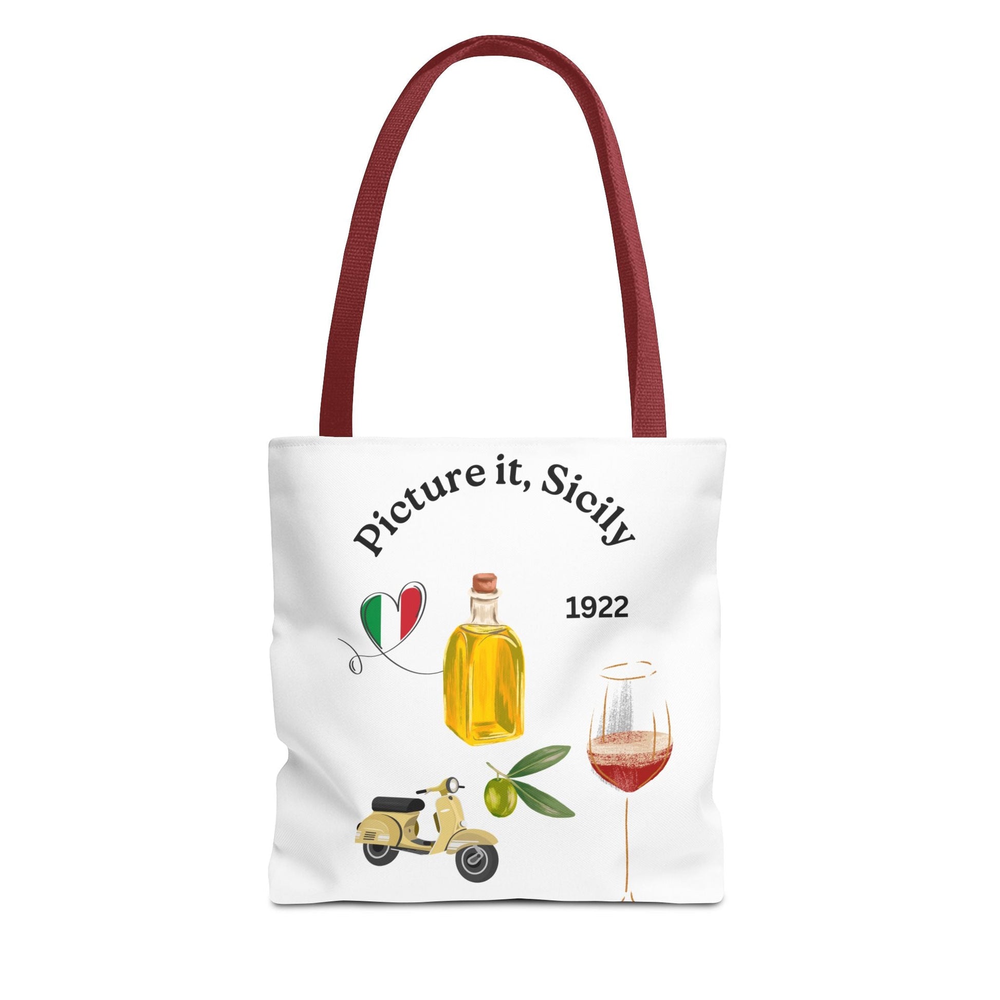 Sicily Tote Bag - Stylish Shopper, Beach Essential, Gift for Wine Lovers, Travel Bag, Unique Souvenir Printed both sides - AUNTIE VIKKI