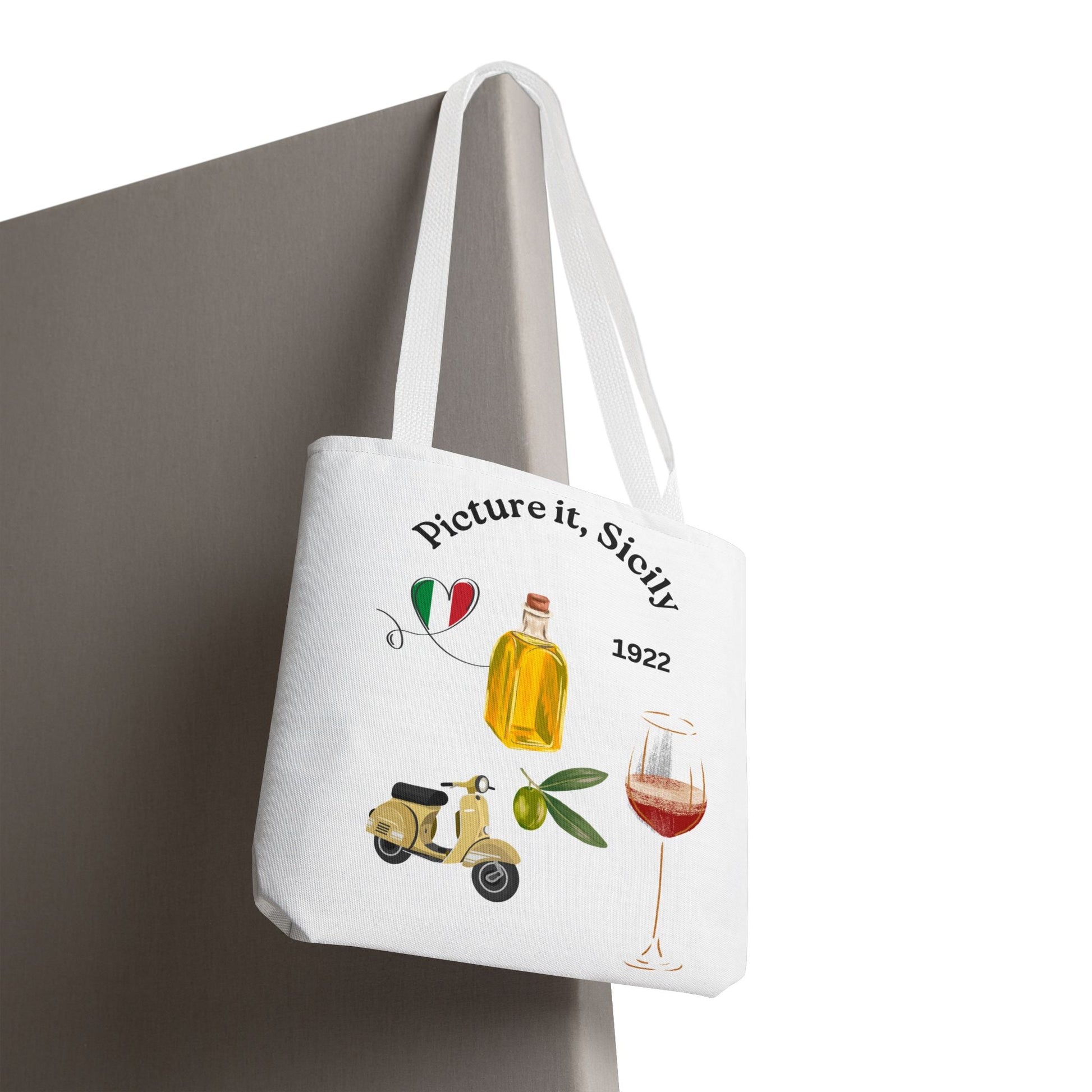 Sicily Tote Bag - Stylish Shopper, Beach Essential, Gift for Wine Lovers, Travel Bag, Unique Souvenir Printed both sides - AUNTIE VIKKI