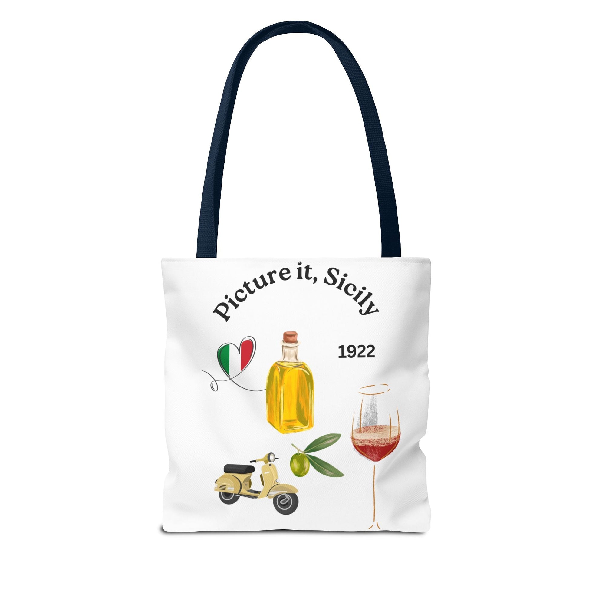 Sicily Tote Bag - Stylish Shopper, Beach Essential, Gift for Wine Lovers, Travel Bag, Unique Souvenir Printed both sides - AUNTIE VIKKI