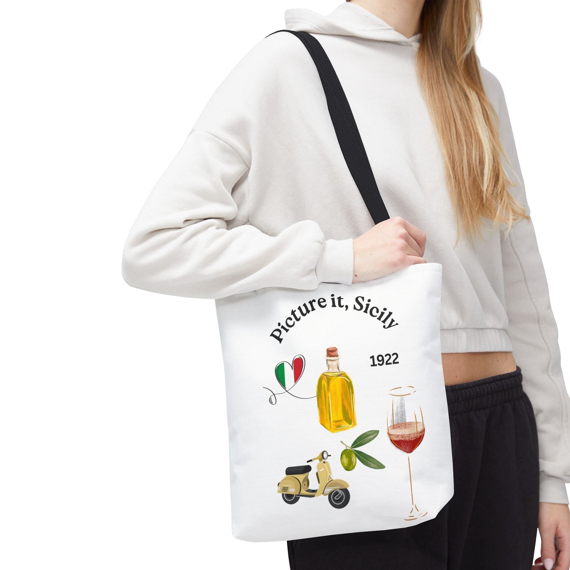 Sicily Tote Bag - Stylish Shopper, Beach Essential, Gift for Wine Lovers, Travel Bag, Unique Souvenir Printed both sides - AUNTIE VIKKI