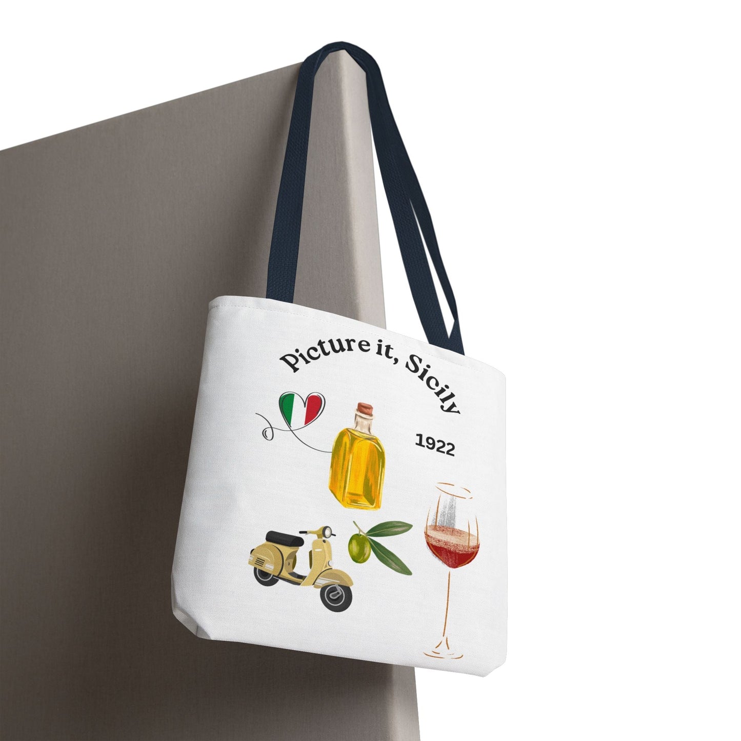 Sicily Tote Bag - Stylish Shopper, Beach Essential, Gift for Wine Lovers, Travel Bag, Unique Souvenir Printed both sides - AUNTIE VIKKI