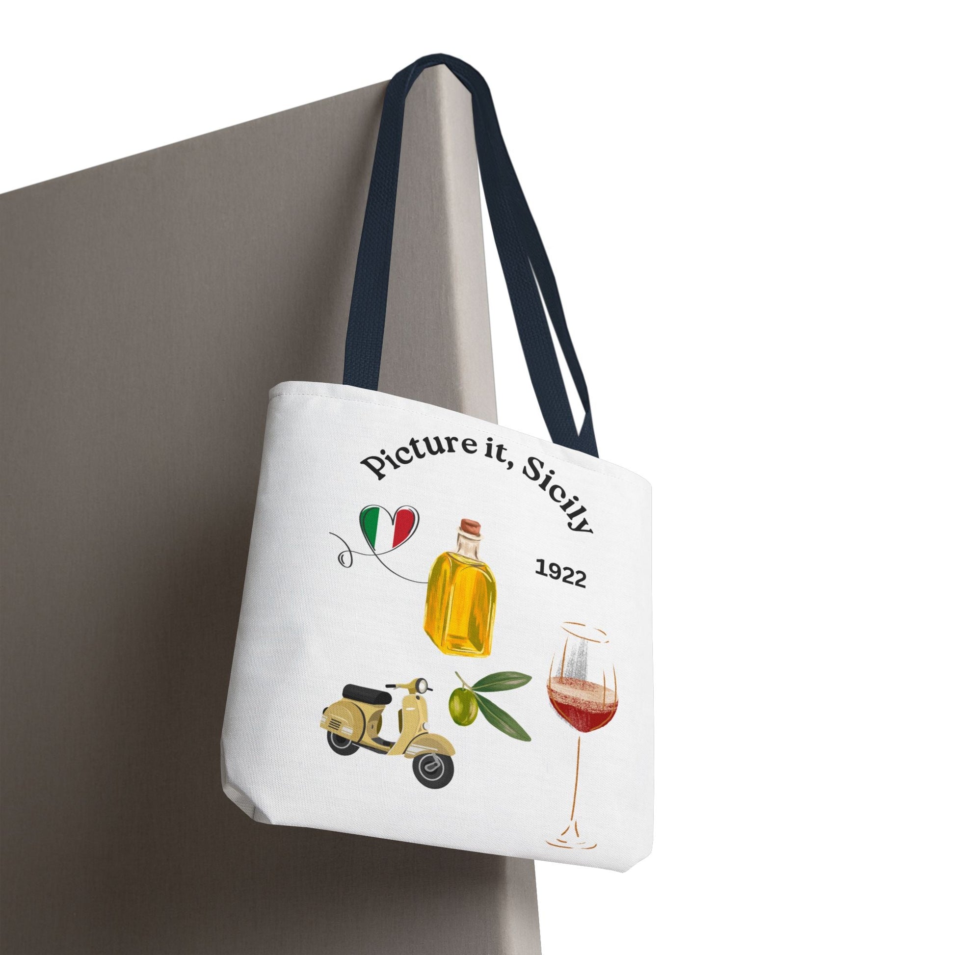 Sicily Tote Bag - Stylish Shopper, Beach Essential, Gift for Wine Lovers, Travel Bag, Unique Souvenir Printed both sides - AUNTIE VIKKI