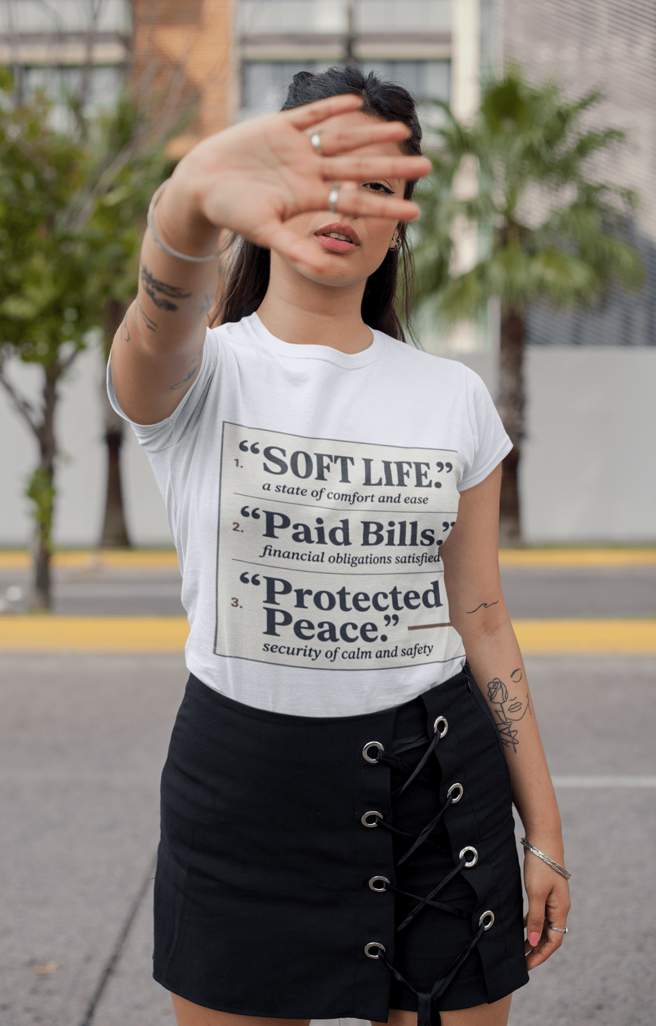 Soft Life Definition Tee — "Soft Life. Paid Bills. Protected Peace." Graphic T-Shirt - AUNTIE VIKKI