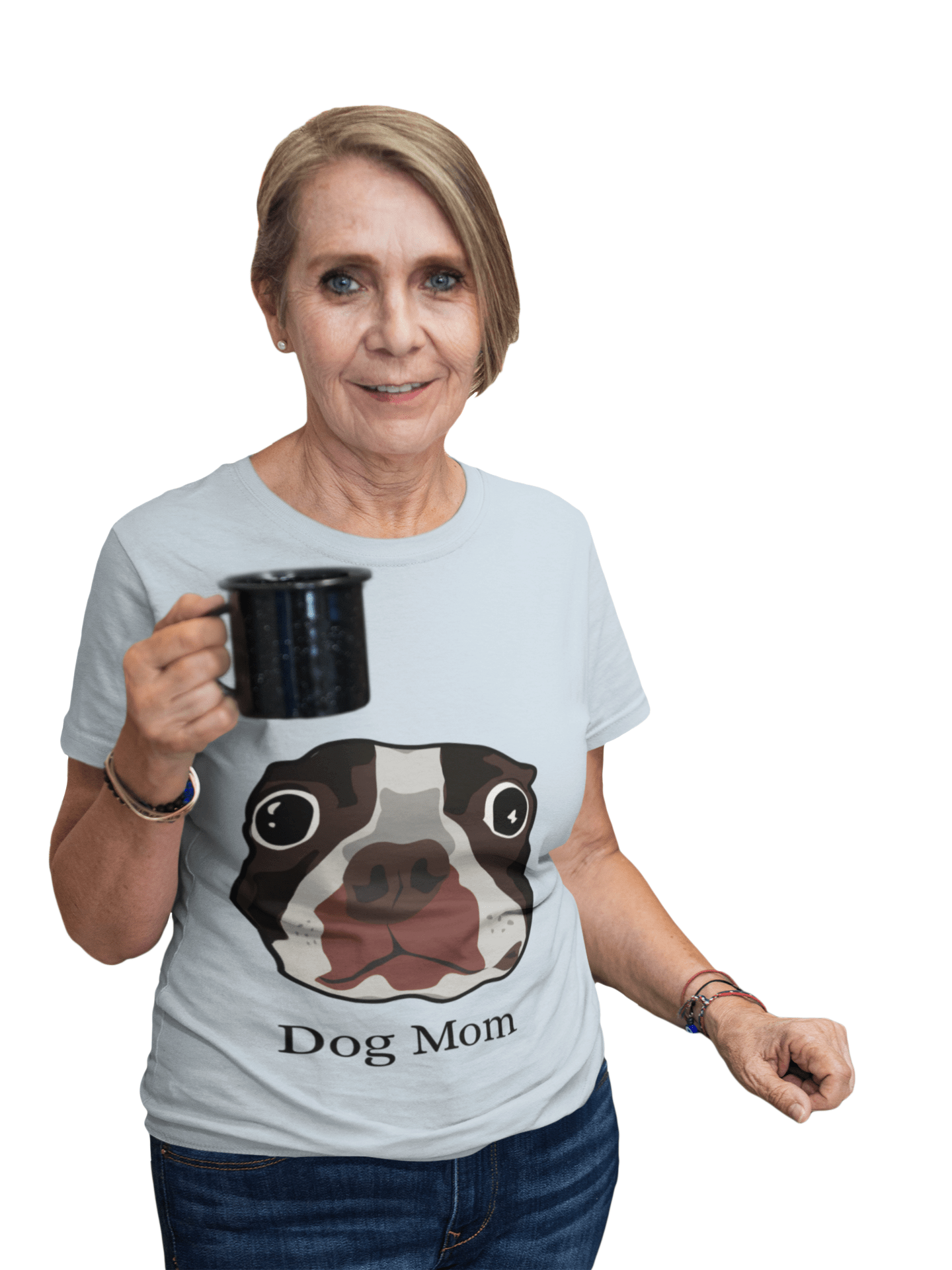 Women's Tee - Dog Mom Cute Dog Lover Gift Pet Owner Apparel Animal Lover T-Shirt - AUNTIE VIKKI